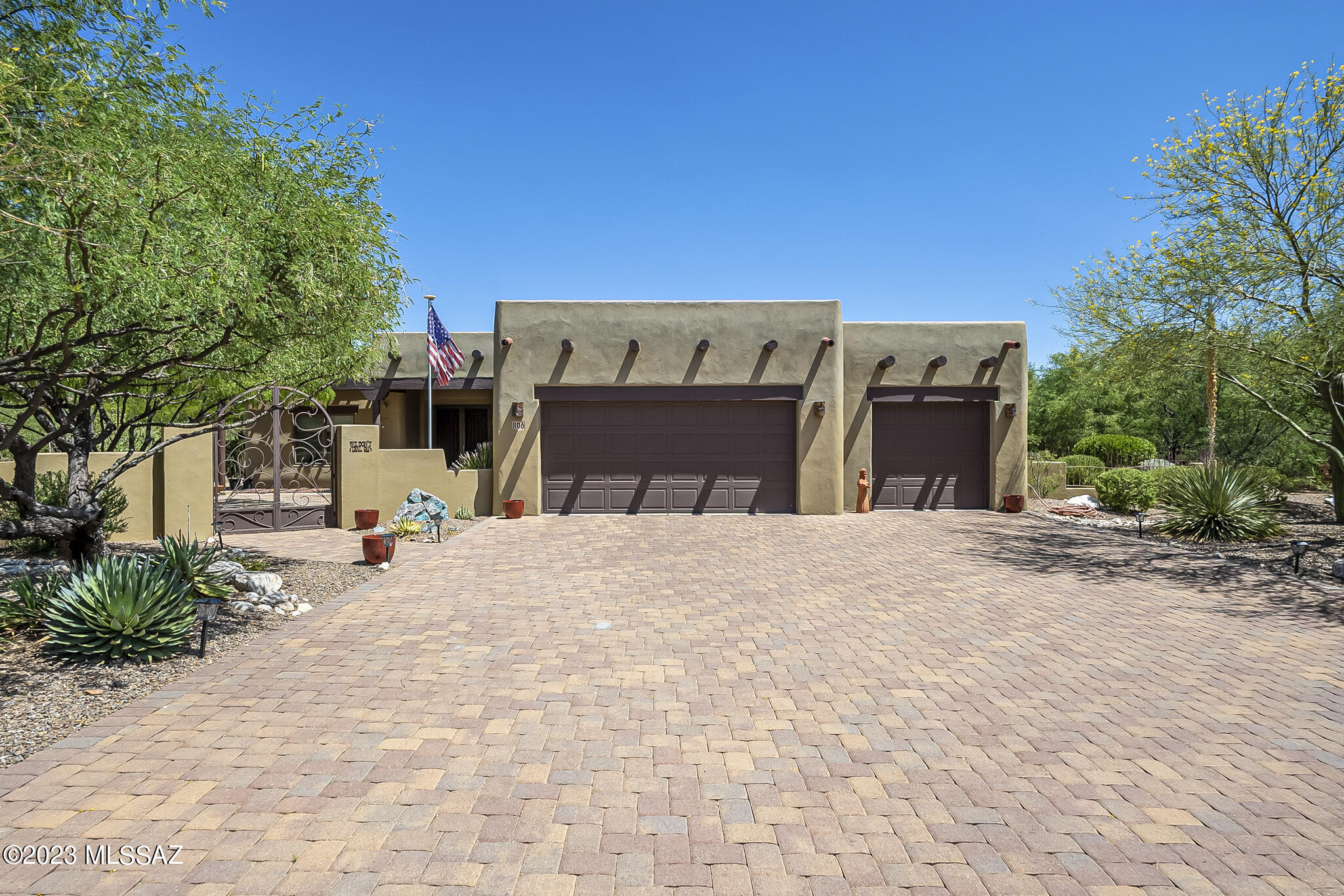 Enjoy the luxury of this well appointed home featuring: A roof top deck to enjoy canyon, mountain, sunrise, sunset and celestial views.  The enticing Viking 6 burner gas cook top, Viking convection oven, Viking microwave and stainless steel Jenn-Air French door, freezer on the bottom refrigerator. A spacious primary suite in addition to the numerous outdoor relaxing and entertaining areas. The extended garage includes storage cabinets, pedestrian door and overhead storage.