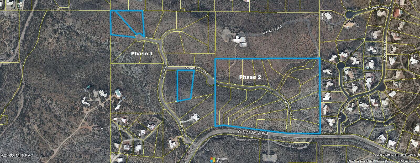 Seller will consider all offers! Platted subdivision comprised of 19 +/- 1.5 acre lots. This offering includes all of Phase 2 Of the Enclave at Gates Pass. Phase 1 is completed with roads and utilities. All utilities are stubbed at the west end of Phase two where the paving for gates Creek Ct ends. There are also three lots in Phase 1 available see MLS; 22303095, 22303092 & 22300760. Seller will consider all offers. For additional information under the documents tab; plat maps, aerial photos etc.