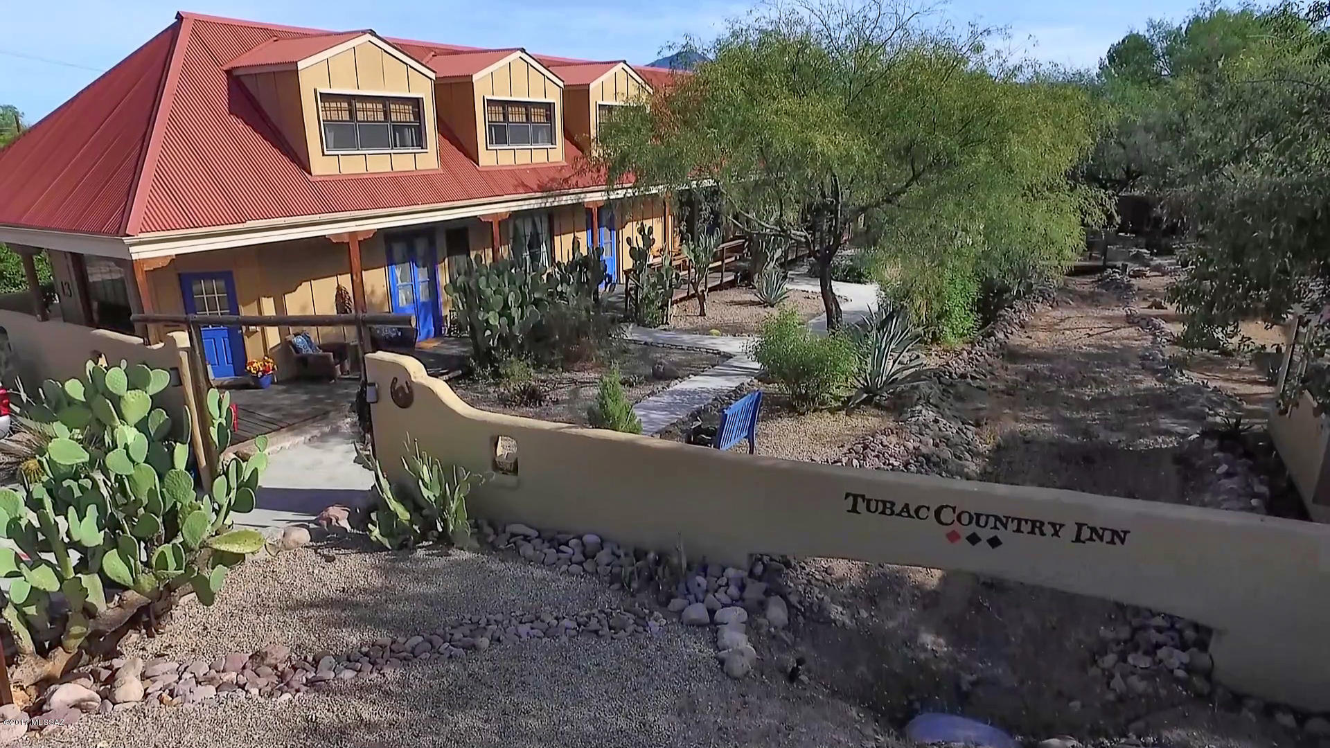The Tubac Country Inn represents the best of what Tubac&the Southwest has to offer.  Located in the center of the historic Village of Tubac, Arizona established in the 1700s, The Tubac Country Inn is close to restaurants, shops, galleries&the Presidio State Historic Park. Also, only minutes by car from the popular Tubac Golf Resort and Spa featuring 27 holes of golf.  This 3400 square foot, five room Inn features charming accommodations. One of the 5 rooms could be occupied by the owner leaving 4 rooms available to rent. This establishment has a proven track record and can generate a great return or provide a stable income for your retirement.  Also, for a qualified buyer, terms are available. This is a turn key operation and is ready for someone to purchase and start operation immediately During this time of concern over the Pandemic the Tubac Inn's owners have pivoted and adjusted in a variety of ways which make the Tubac Inn even more responsive to the needs of their guests. This includes contactless check-in, a cloud based reservation and payment system, and also an outside the room towel exchange.  All of these are ways the owners are working to make your stay as healthy and enjoyable as possible.