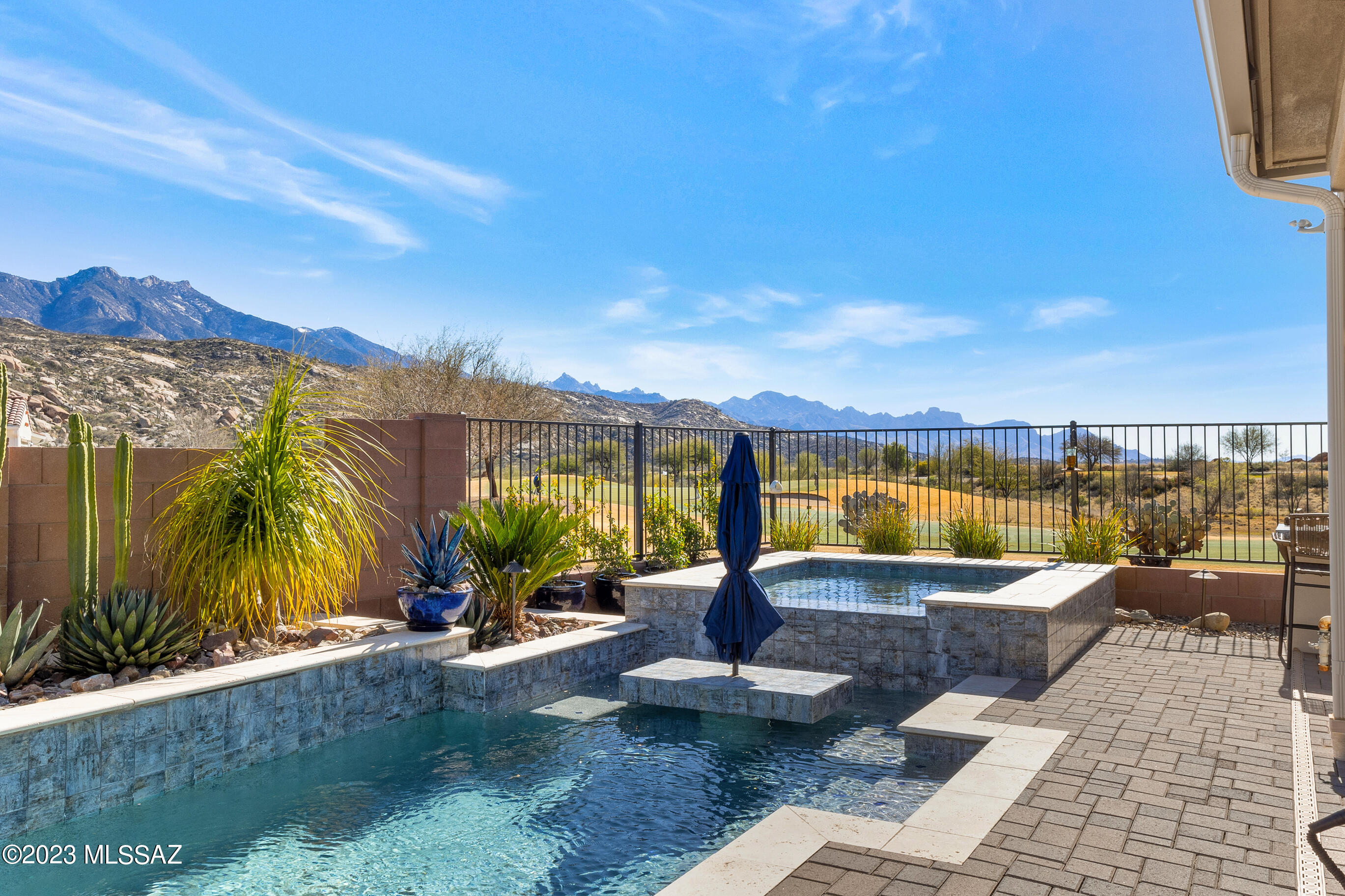 If your forever home includes fabulous mountain, golf course & desert views be sure to tour this recently built Bacara model in the Preserve at SaddleBrooke. Entering the gated courtyard, you will see the private seating area and detached Casita that your guests will love. Inside this incredible home, you will appreciate the thoughtful upgrades that surround you. The open kitchen features GE Monogram appliances, an amazing island & pantry of your dreams. The great room is perfect for entertaining. The extended owner's suite offers beautiful views. Two guest suites with full baths give your guests privacy. Your backyard oasis is complete with a saltwater pool & spa, citrus trees & more! 4 car extended garage! Come and enjoy all the amazing upgrades this home has to offer.