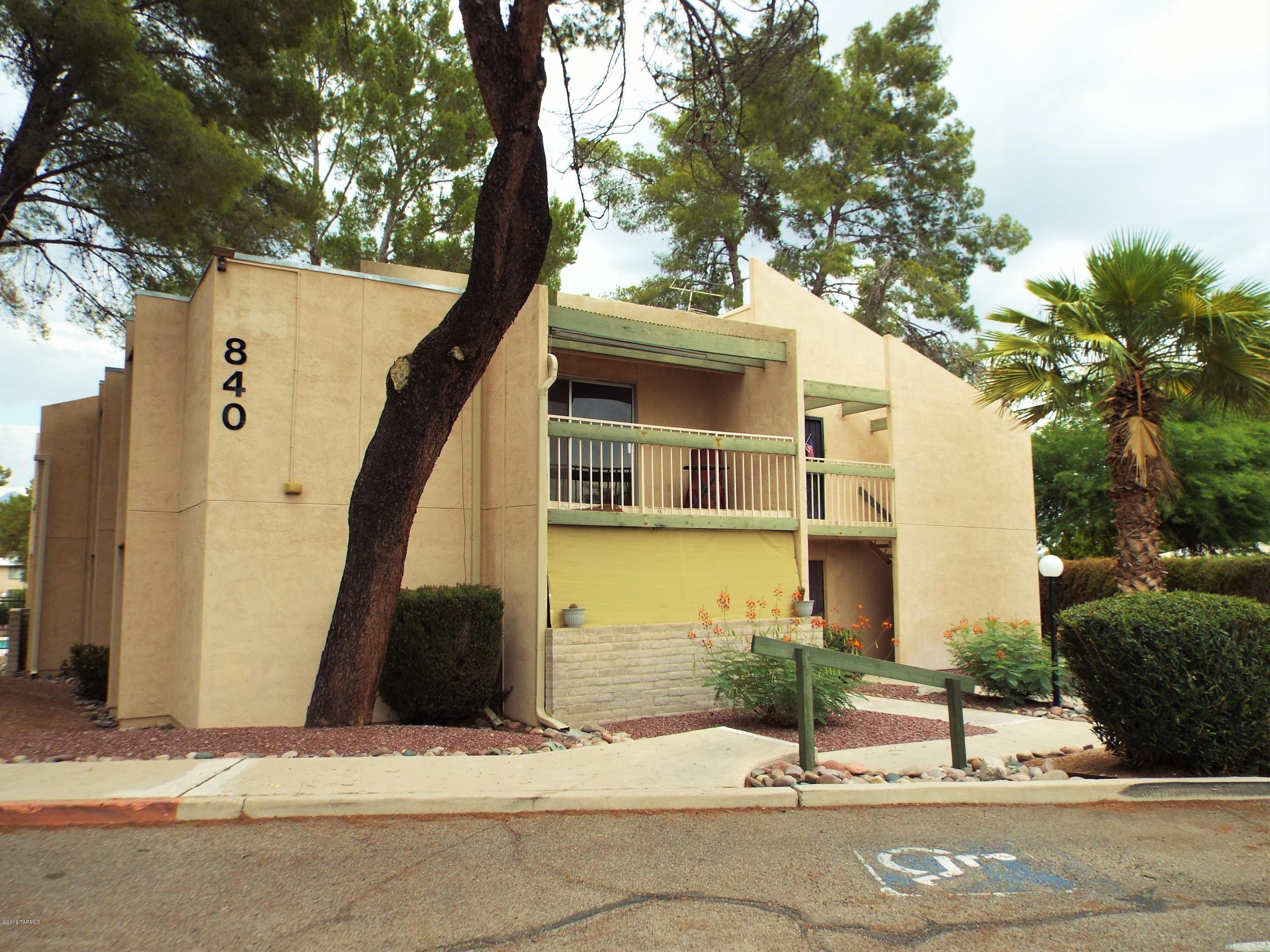 Turn Key-charming-move in ready- second Floor unit very private, in the back of the complex. Covered patio has unobstructed views to the south. Next to the Adult pool & Laundry facilities. Remodeled, newer appliances ,Tile through out,No Carpet. Newer Rheem 13 SEER Heating and Cooling unit. Ceiling fans, open great room with natural light. HOA takes care of water, sewer, trash, exterior maintenance, roof, exterior pest & termite, common grounds,structural hazards. Community amenities include Pool/Spa, Recreation center, club house.Some furniture available on a separate bill of sale.