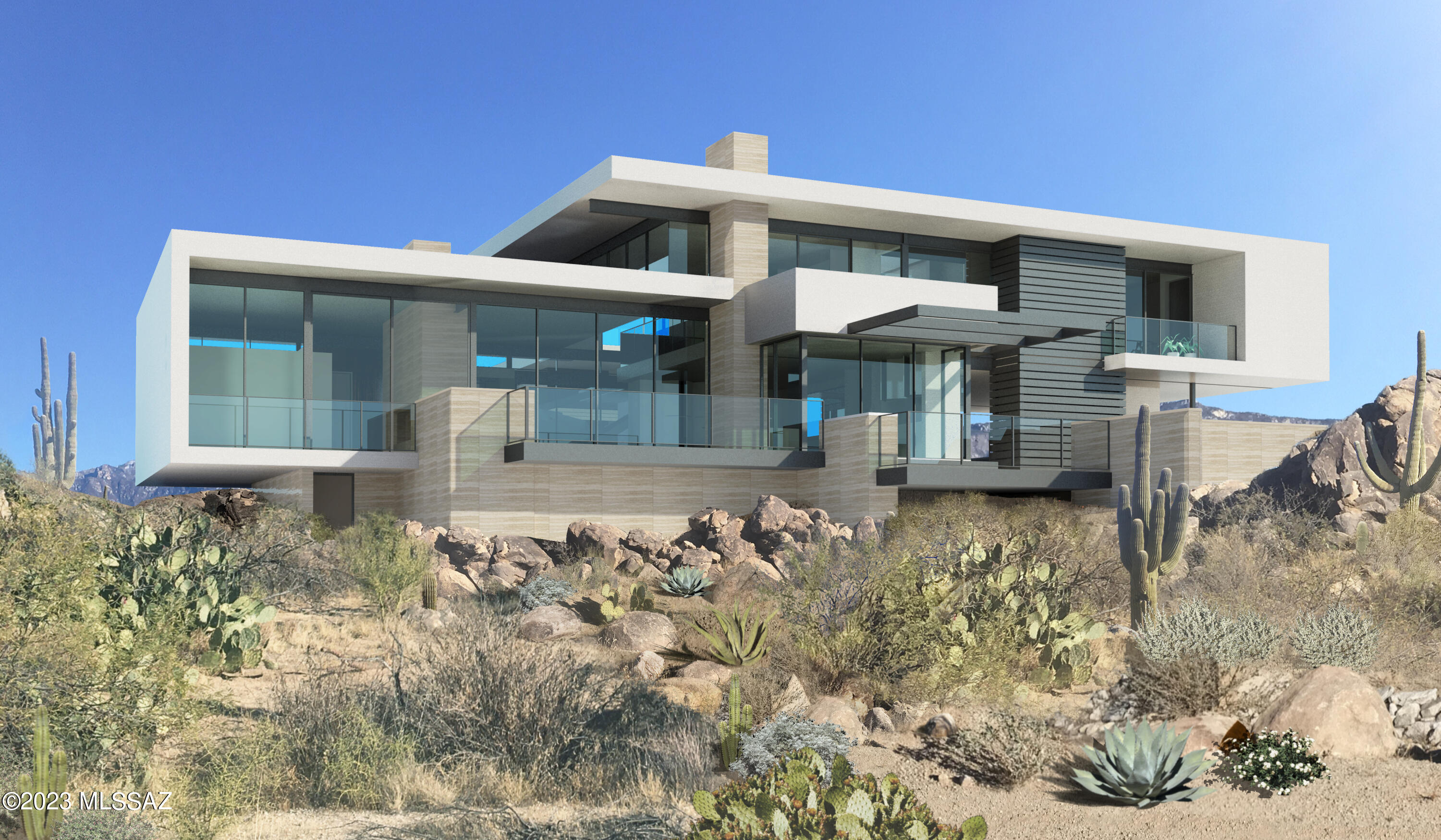 Another one-of-a-kind spectacular Desert Modern from Award Winning Architect Kevin B. Howard that sets a standard for innovative design, construction, artistry and beauty. Perfectly sited within the confines of Stone Canyon, a combination of the world-class setting with architecture to match. Stunning Great Room with fireplace, Owner Suite with private roof deck, 2 guest bedrooms with en-suite bathrooms with deck, theatre room, exercise room/studio, home office/study + separate guest. Luxurious Lap-Pool/Spa running through the house. Outdoor living includes: Dining, BBQ, counter and living area. Please view the ''Description of Offerings'' in documents. Easy to preview with an option to meet with the architect/builder.