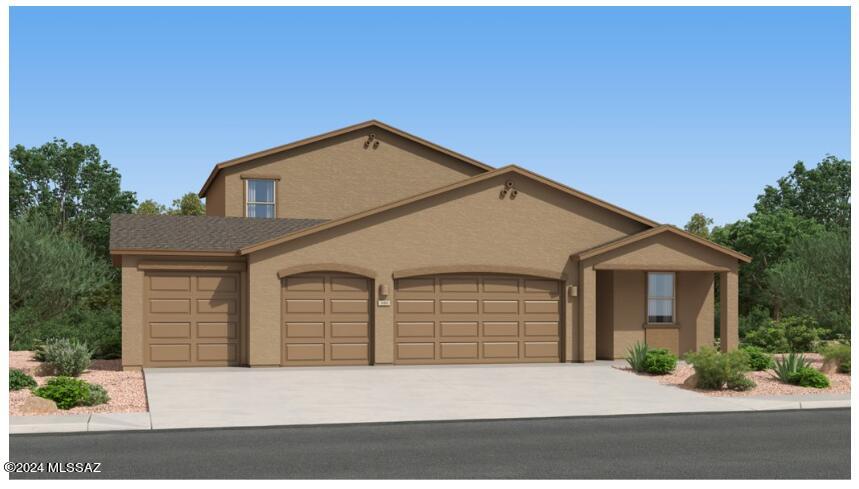 This new two-story home is a family-friendly haven. The first floor features a contemporary open floorplan among the dining room, kitchen and Great Room. A generously sized patio enhances outdoor living. A luxe owner's suite and a secondary bedroom are conveniently located on this floor, along with flex space. The second floor hosts three secondary bedrooms and a versatile loft.  Also included - GE® stainless steal appliances, Rinnai Tankless Water Heater, Granite Countertops, Taexx® built-in pest control system, 2'' faux wood blinds, LED lighting and so much more!