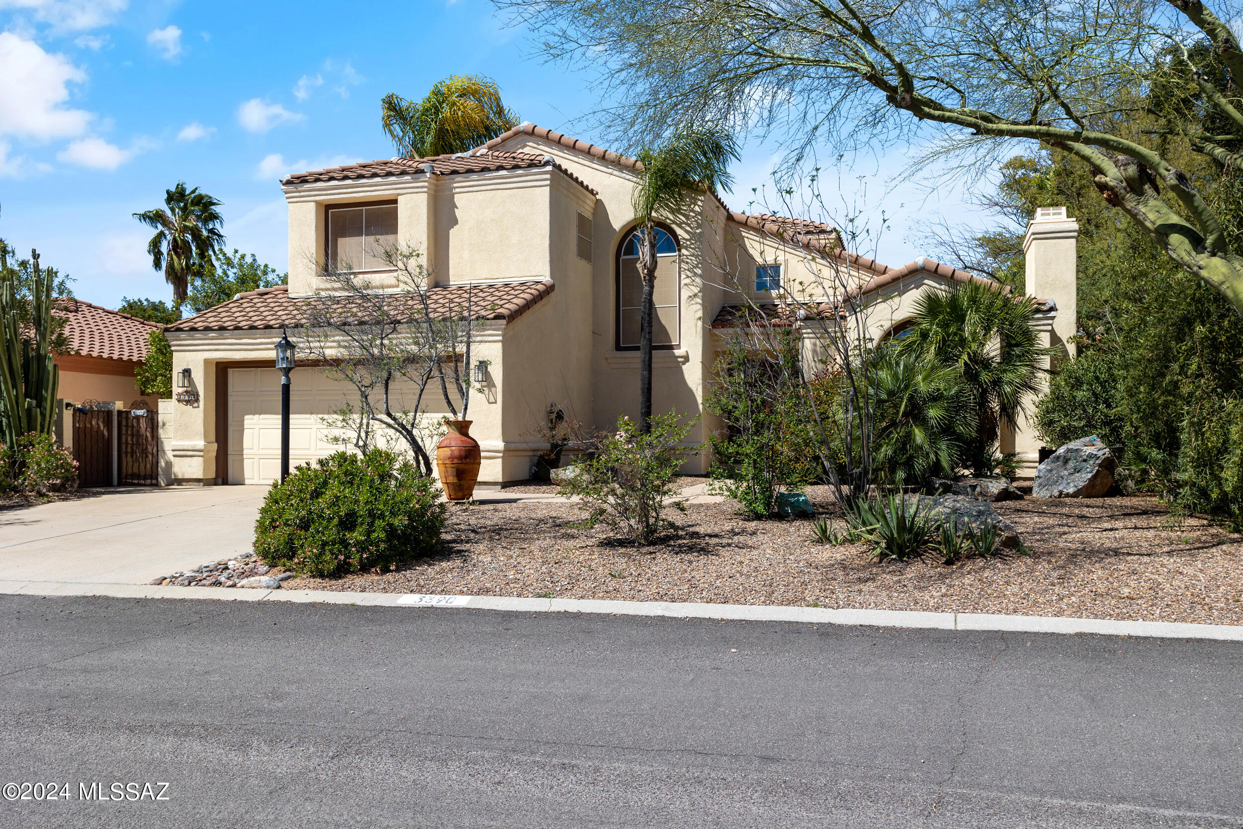 This spacious NW home features many upgrades. Fresh new paint throughout, roof replaced 2020 and new HVAC unit installed 2021, water filtration system, and copper pipes (NO POLY).  Home also has a huge permitted Arizona room addition perfect for a family room, home office, or both. Arizona room has new roof and mini split system installed 2022.  Back yard has line stub for a grill. It also features mature citrus trees, a pomegranate tree, water feature, and Ramada. Low HOA with an abundance of amenities. Two community pools, running path, pickable and tennis courts, basketball court, & play ground just around the corner within 1 minute distance of the home.  Located close to I-10 for easy access to downtown, airport, Phoenix, etc. Close to shopping, theaters, restaurants, and more! This home in Oro Valley is in one of Tucson's most desirable locations. Residential quiet living with many amenities that most people just dream of, yet close to everything you need including 2 main shopping malls, theaters, schools, grocery stores, restaurants, and more.