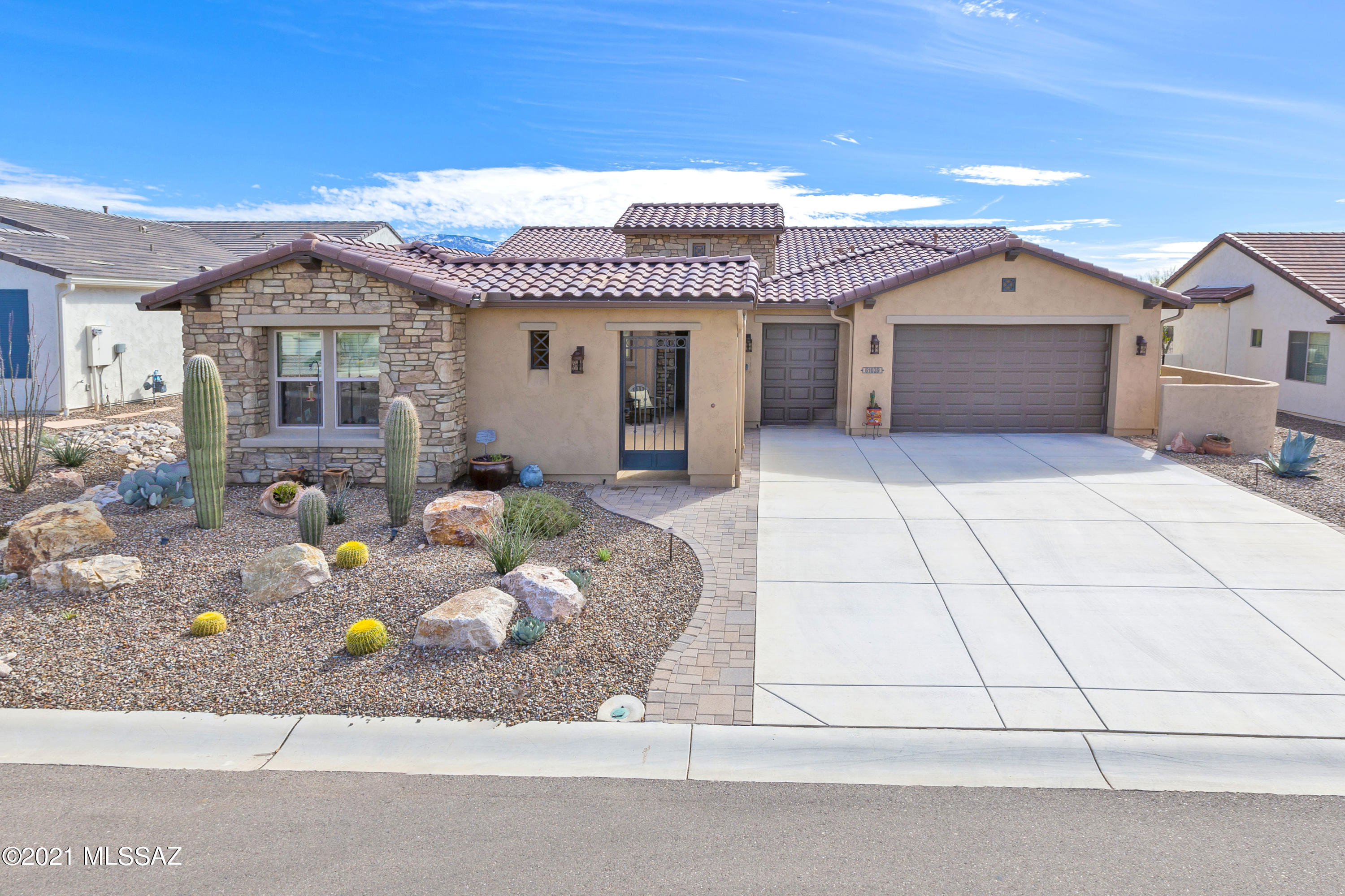 Welcome home to luxury living in this exquisite Tesoro model loaded
with upgrades. This open floor plan features many special touches
including upgraded cabinetry, ceramic tile flooring, quartz kitchen
counter tops with designer backsplash, upgraded light fixtures, ceiling
fans and so much more.
Cooking is a chef's delight in it's bright open gourmet kitchen that
features a generous center island, upgraded stainless steel appliances,
and plenty of storage including a large walk-in pantry.
Spacious Owners suite offers a luxurious bath with separate tub and
shower, and a large walk-in closet with upgraded built-ins for additional
storage. This beautiful home also includes a Casita featuring its own full bath that is sure to offer comfort & privacy for you and your guests! The oversized den is great for your home office, separate TV room or library. Entertain year round in your gorgeous backyard oasis, tat includes extended covered patio, built-in firepit, and two calming water features. This is the home of your dreams!!