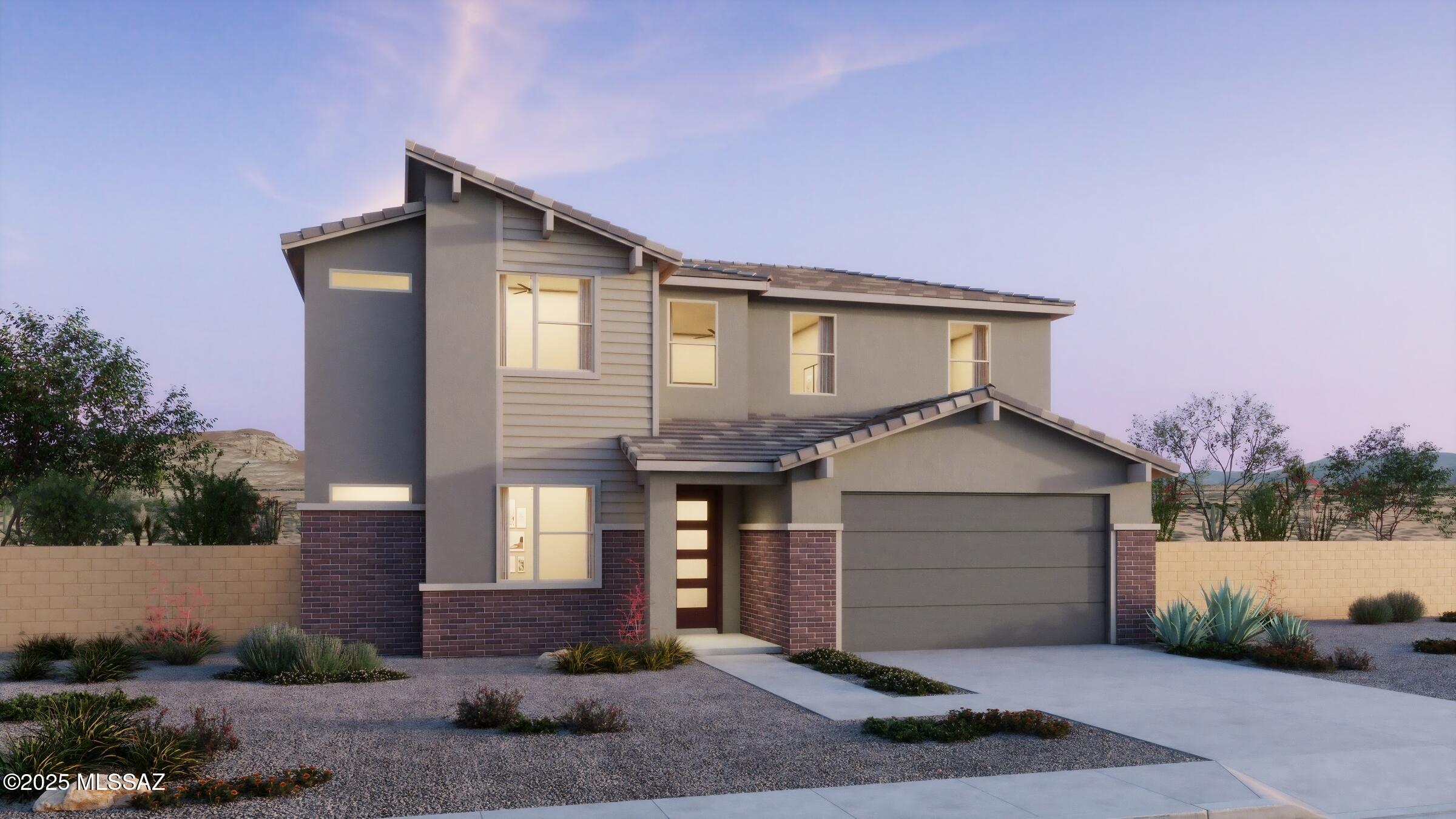 2-Story Slate plan w Midcentury Modern elevation. Welcome to your dream home featuring open Greatroom concept. Here the heart of your home seamlessly blends the living, dining, and kitchen areas. Owner's suite & Bedroom 5 are on the 1st floor along with Flex room & Powder room. 2nd floor features versatile loft area, bedrooms 2 & 3 which share a Jack-n-Jill bathroom, bedroom 4 and an additional full baht. Gourmet kitchen boasts a gas cooktop, spacious corner walk-in pantry & beautiful center island. Includes faux wood blinds.
