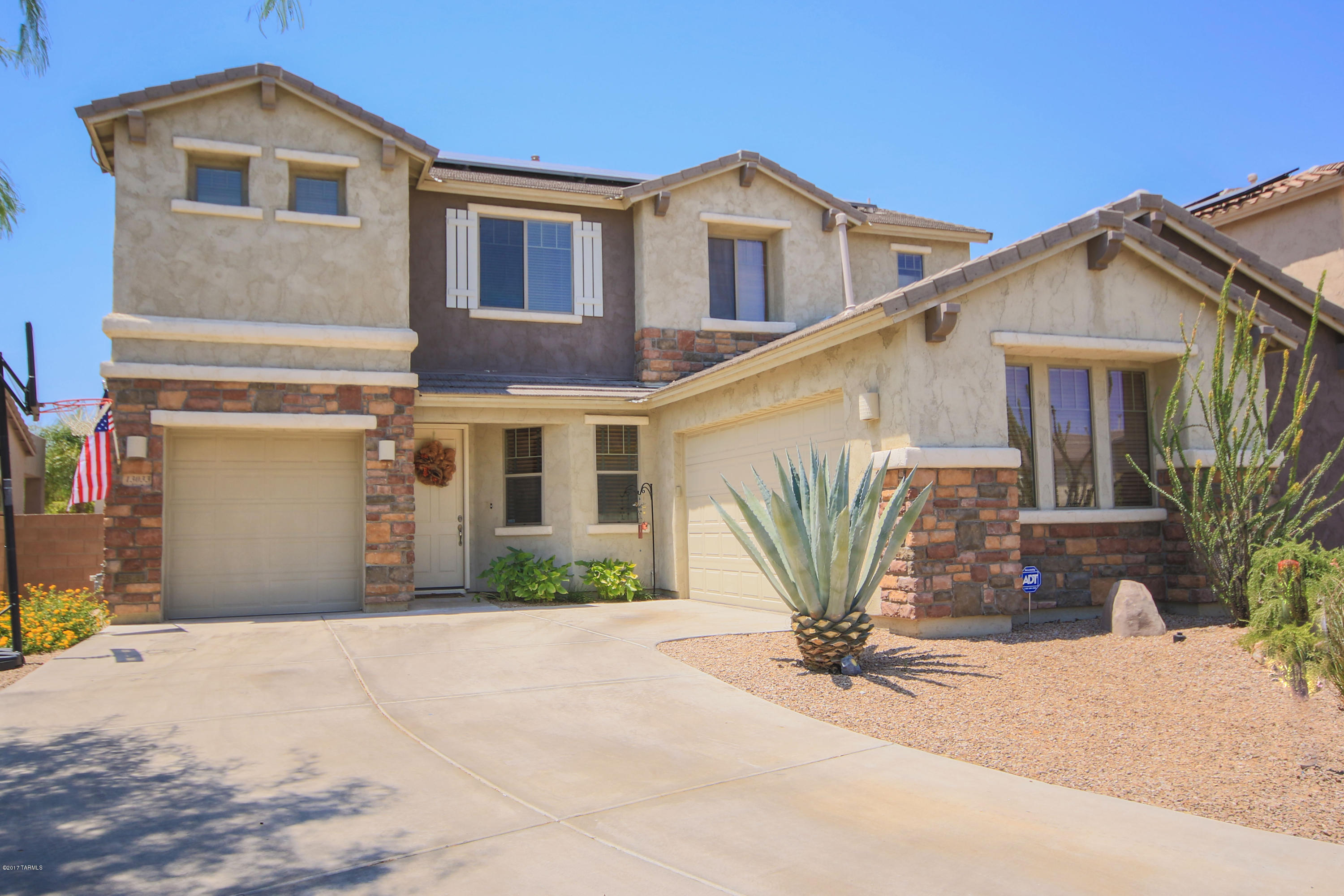 Split 5 bedroom + loft with 3 car garage on cul-de-sac that backs up to common area. Beautiful mountain views, Pebble Tec pool (lagoon step & waterfall, fenced+grass/trees/etc) custom paint, wood blinds & shutters, stainless appliances, counter depth fridge, hickory cabinets w/ crown moulding, granite with full back-splash, stained banister & extended rail, expanded 18 offset tile. ONE OF A KIND floor plan! Built in custom BBQ with sink. This is a backyard oasis!Come see your new home today!