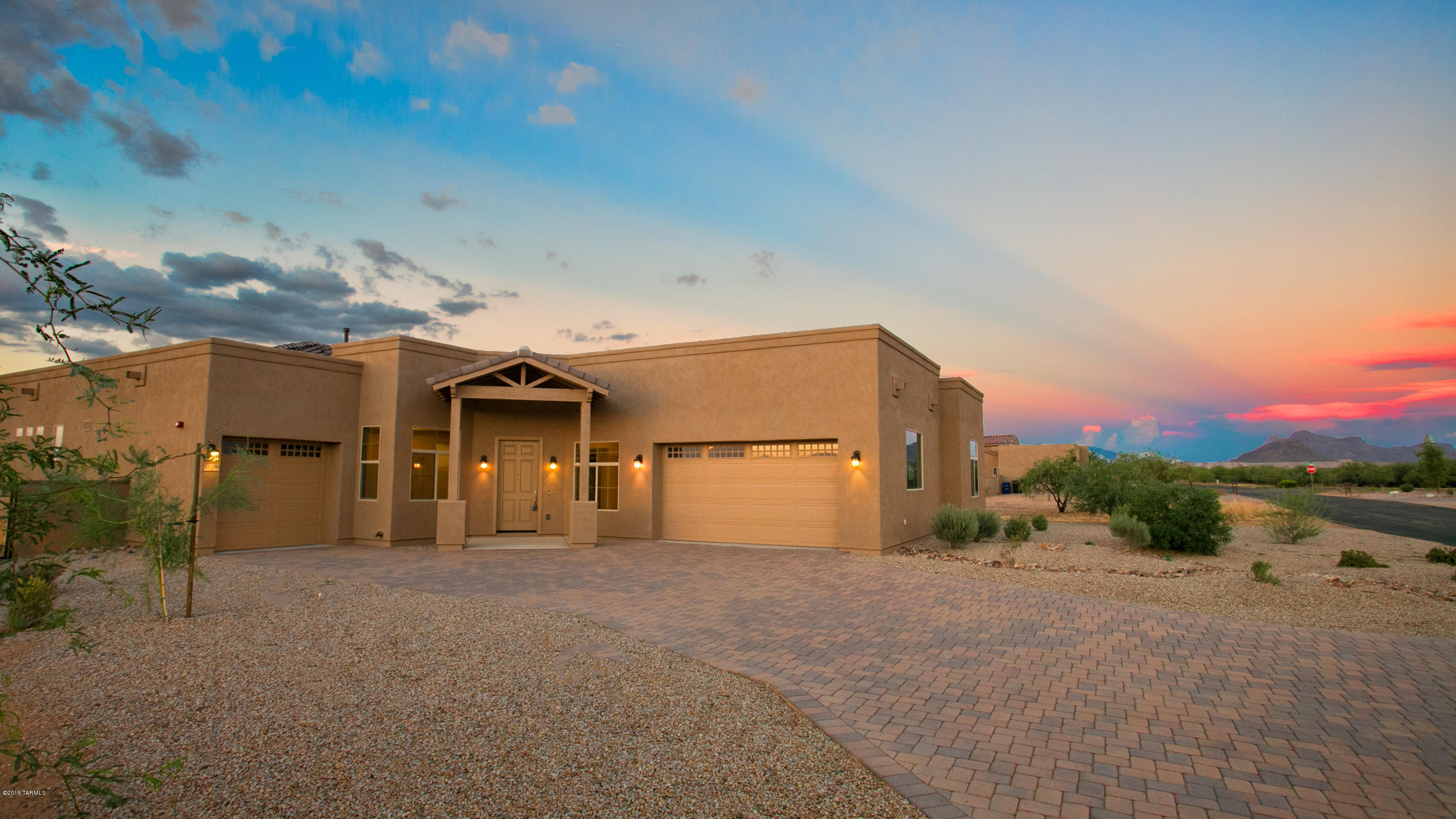 ***Newly Constructed*** Stunning Contemporary On Almost An Acre With Sweeping Panoramic Views. Inside The Home Every Detail Has Been Carefully Considered To Create A Timeless Masterpiece, Yet The Easy Flow Of This Perfect Floor Plan Exudes A Relaxed Vibe. Beautiful Tile Floors Throughout Minus The Den & Bedrooms, Gourmet Gas Kitchen With SS Appliances, Granite, Maple Cabs In Espresso, And An Enormous Island Perfect For Entertaining, Oversized Great Room With Picture Windows, Formal Dining Room, Three Bedrooms Plus Office/Den, Jack & Jill Bathroom, Majestic Master Suite With A Massive Walk-In Closet. Split Plan, Three Car Garage, Large Laundry Room, Unique Paver Driveway, On A Quiet Cul-De-Sac. Luxury Living At An Unexpected Low Price In The Scenic Gated Neighborhood of Tierra Linda.