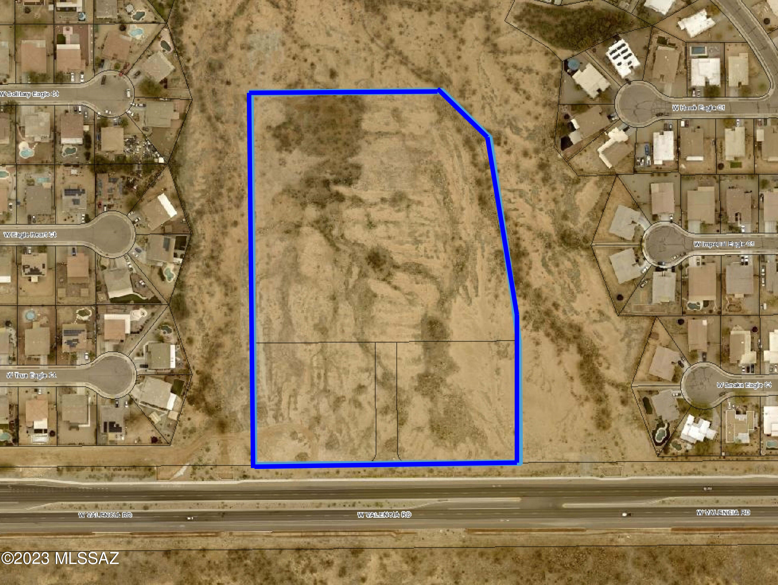 Looking for the perfect investment opportunity in Pima County? Look no further than these parcel at Eagle Point Estates, located in Unincorporated Pima County at Valencia Road. 9.47 Acres of vacant land zoned CB-1 in unincorporated Pima County. This property has zoning that will allow for single family, multi-family, retail, self storage, auto repair, restaurant, convenience/gas, liquor store, medical office, office, plant nursery, and others. Located on Valencia Road in a growing submarket. Taxes shown are for all parcels which include parcel numbers: 210-15-4170, 4180, 4190, and 4200.