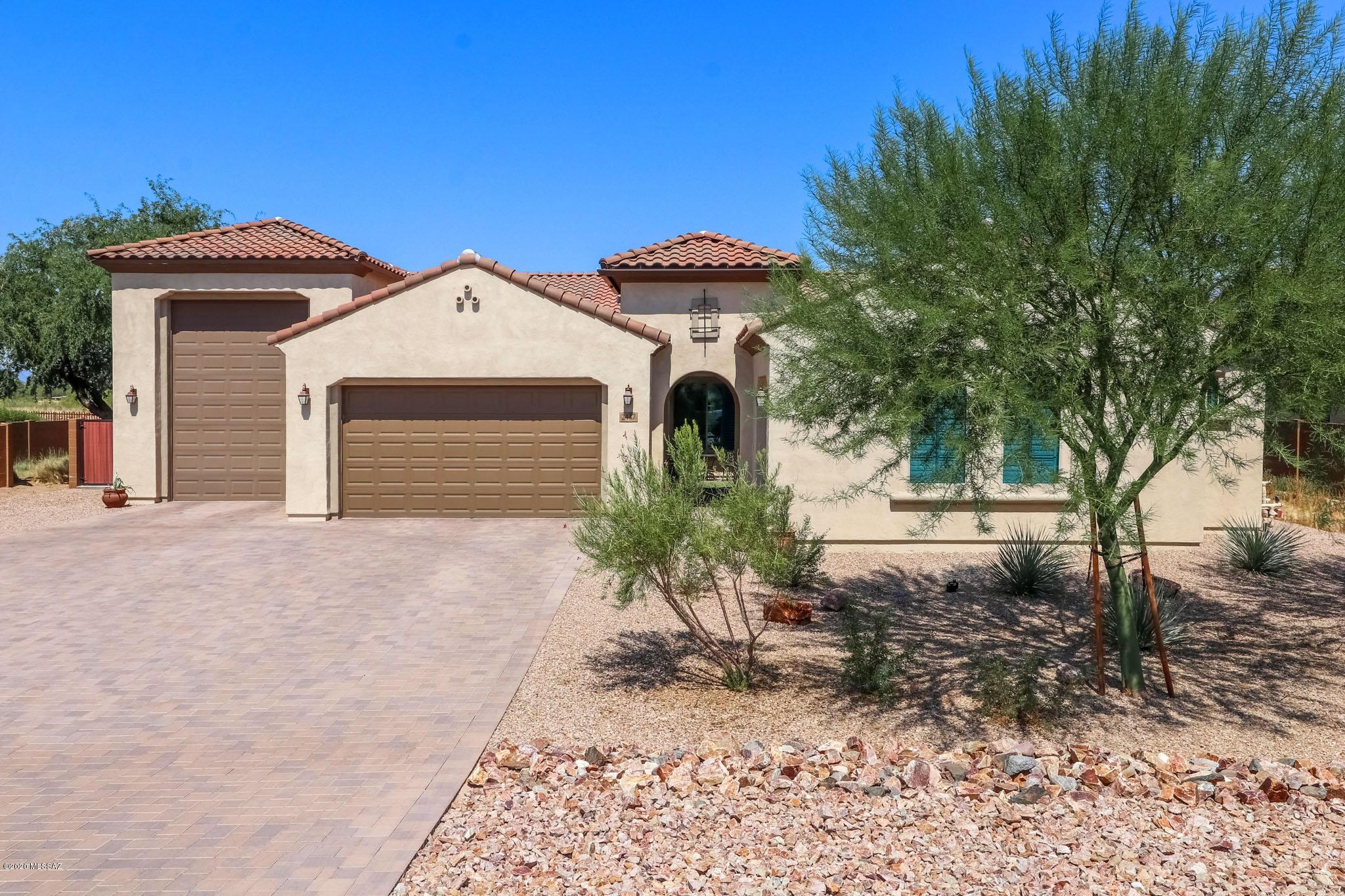Newer Construction home in the desired community of Desert Willow Ranch. Enter into your private gated community and take in the lush landscape. This home is on an over sized lot with mountain views and a private reserve in the back. One of the very few homes that offers a four car garage/ RV garage. This home is fully upgraded and turn key ready.