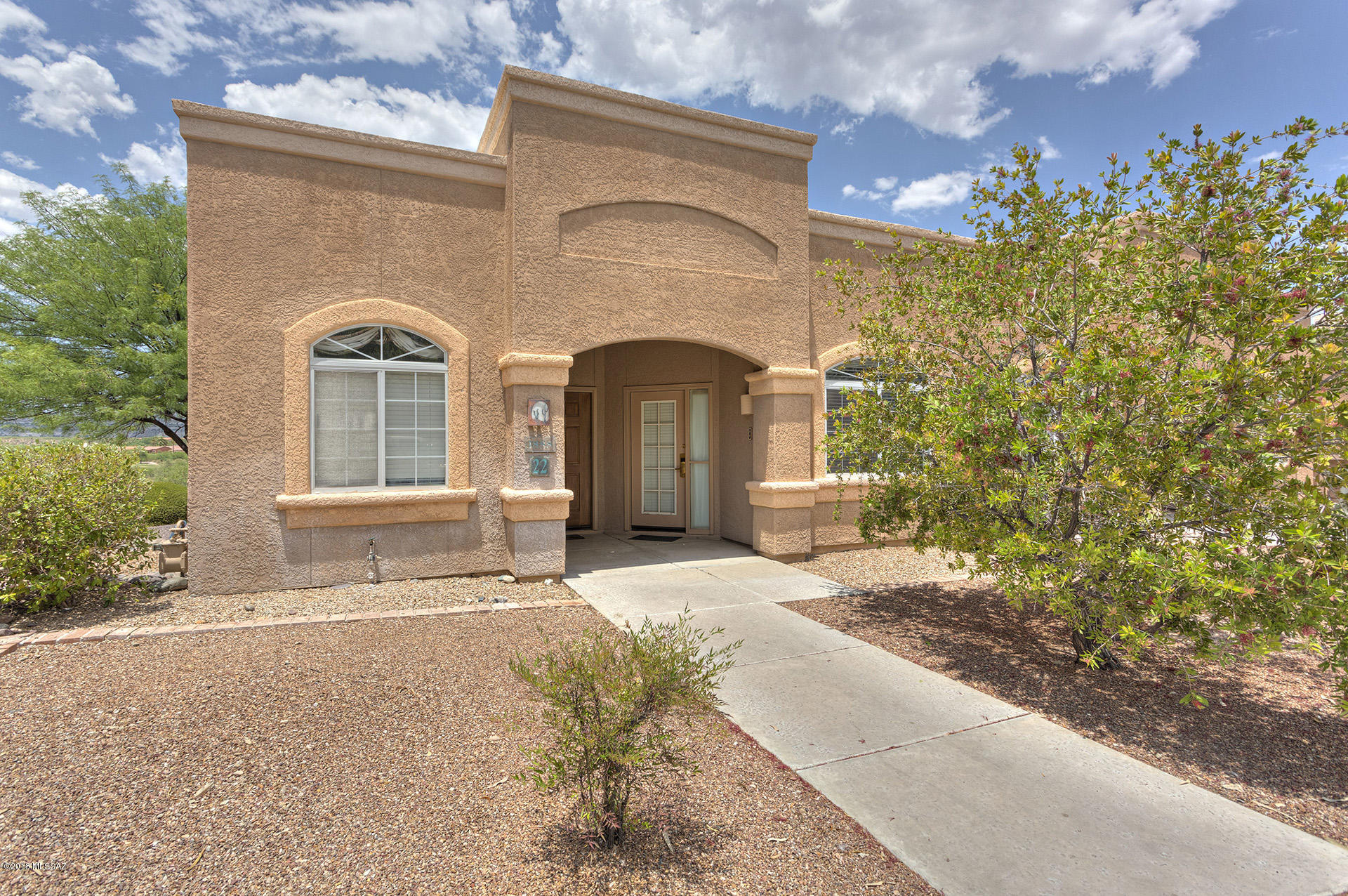 VIEW OF CATALINA MOUNTAINS FROM BACK PATIO, HOME FEATURES SPACIOUS LIVING AND DINING, KITCHEN WITH PLENTY OF COUNTER SPACE & BREAKFAST BAR, TWO MASTER SUITES, MASTER HAS WALK IN CLOSET & STACK WASHER DRYER, 2ND BEDROOM HAS MINI KITCHEN, LOCKOUT BETWEEN TWO SUITES WITH SEPARATE ENTRANCES.