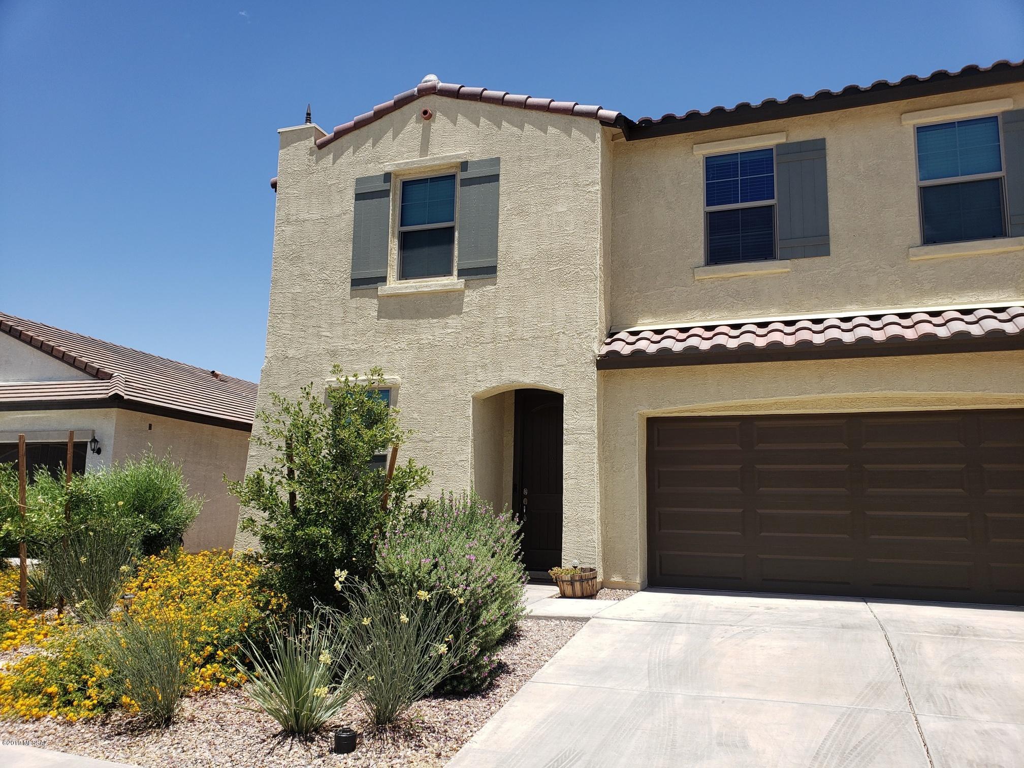 Practically new; built at the end of 2017, 2 story, 4bd, 2.5 bath, great room, den/office area, large play room/media room upstairs, high ceilings, updated light fixtures and ceiling fans, LARGE laundry room with updated washer/dryer included. Very open kitchen, large granite island, 2 car garage, covered patio in back yard, clean landscaping, fenced yard, landscaping service included. Solar panel for energy efficiency. 2 car garage. Alarm service also included. Double sinks in hall bathroom upstairs, large master bathroom; included double sinks, separate large shower, HUGE master closet with shelves, separate water closet.
Landlord pays for security alarm and front and backyard landscaping.  Solar greatly reduces your electric bill!!!