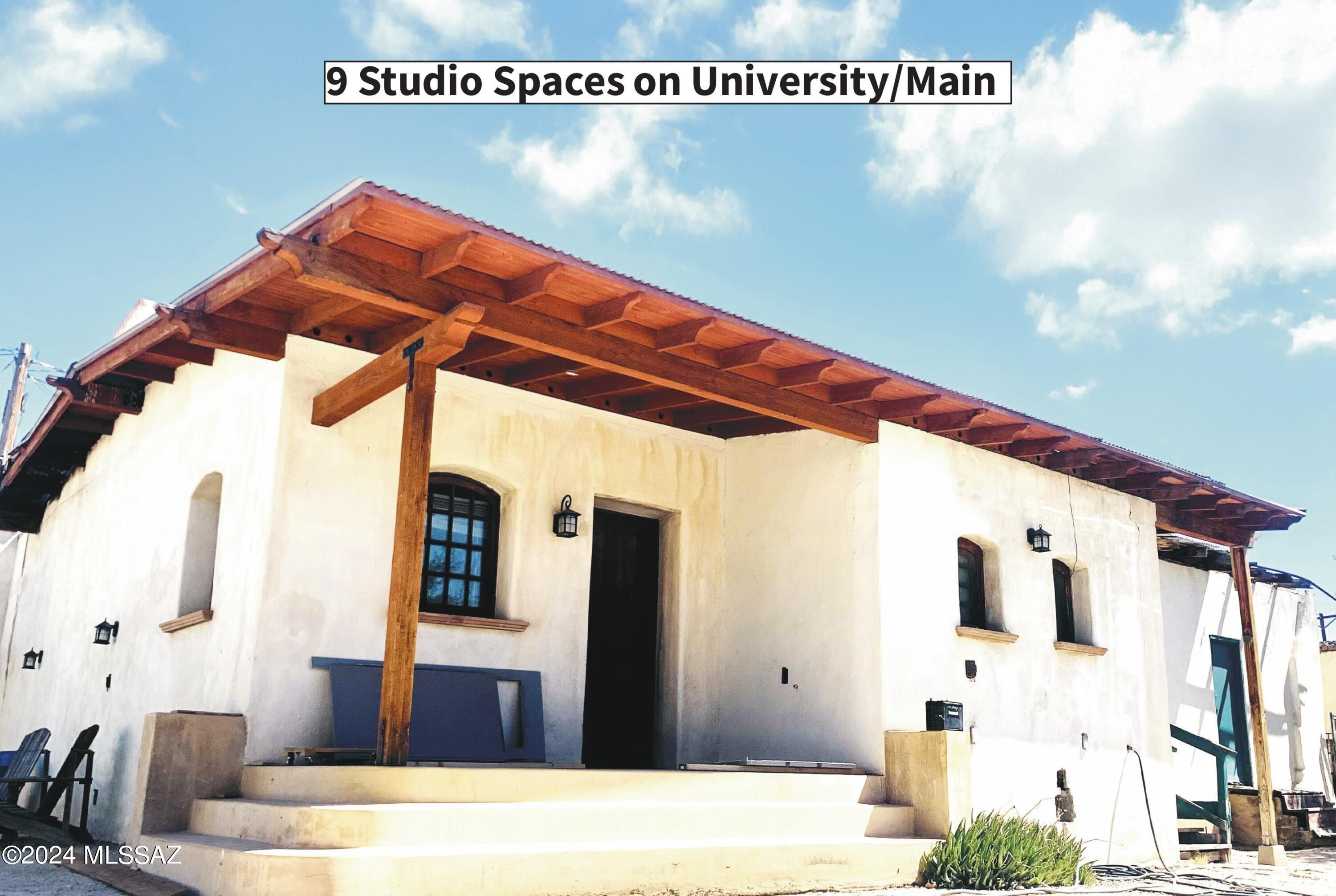 9 Art Studio/Retail Spaces Plus Large, Open Courtyard. Many uses available with C3 Zoning. Historic Fix-Up Property Located within Dunbar Springs Neighborhood, Close to Downtown, U of A, Pima Community College, I-10 & Gem Show. 15' High x 2' Wide Perimeter Wall. Fix Up in an Opportunity Zone. Includes Parcels: 117-03-1850 & 117-03-1840. Fix-Up.