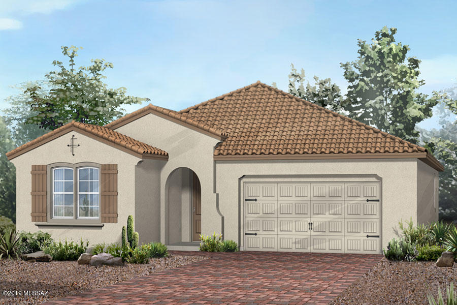 Quick Move-in home ready by year-end! This Sentinel plan features a Spanish style exterior with pavered front driveway & porch. Spacious eat-in gourmet kitchen w cherry cabinets, LED under lighting, granite counters, tiled back splash, oven/micro combo & 5-burner gas cook-top & walk-in pantry. Island/breakfast bar is a natural family gathering location. Den w french doors offers a quiet private area. Master retreat boasts large walk-in closet, granite vanities & tiled walk-in shower. Other upgrades include: 12' centered sliding glass door, recessed lighting, two-tone paint, 8ft doors, gas BBQ stub-out, 12x24 tiling and more!