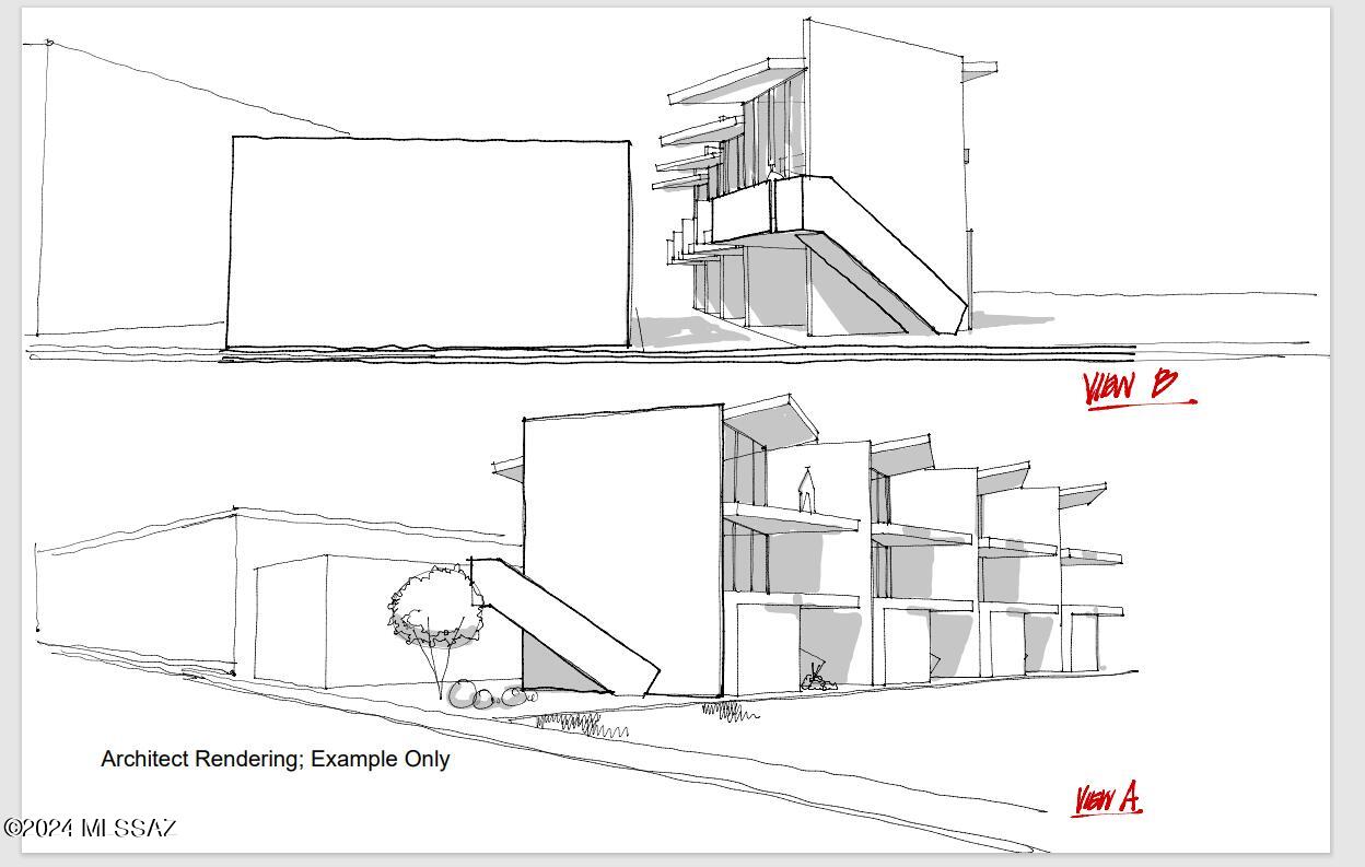Fantastic opportunity in a prime Tucson Location. This property is located close to the 10 as well as Pima College and the U of A.  The zoning, C3, allows for a wide range of possibilities in both providing housing as well as various sorts of business ventures. Commercial 3 allows for uses like urban farms, schools, auto service, some light manufacturing, storage units and offices.  Even better, it allows for multifamily development! An architect's renderings are displayed in this listing. The large rectangular shape permits access from Calle Granillo as well as from Speedway. Despite the Speedway address the entrances are on their own separate streets and the parcel is set back so the traffic is not an issue. As this city grows these properties become rarer and rarer. Check this one out!