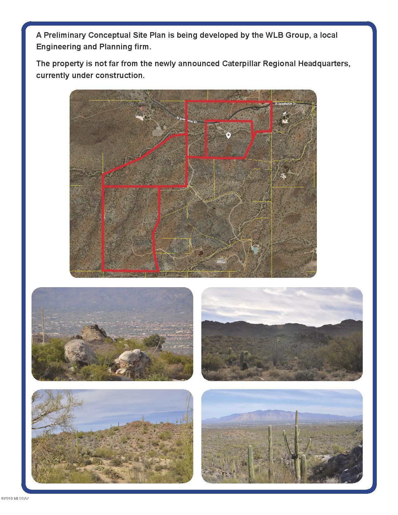 There is a scenic parcel surrounded by low density single family residences in the $750,000 to $1,500,000 range. The Saguaro National Park West borders the property on the West. Rolling topography, mature cacti, scenic peaks, and its proximity to central Tucson make this a unique opportunity for a developer or investor.