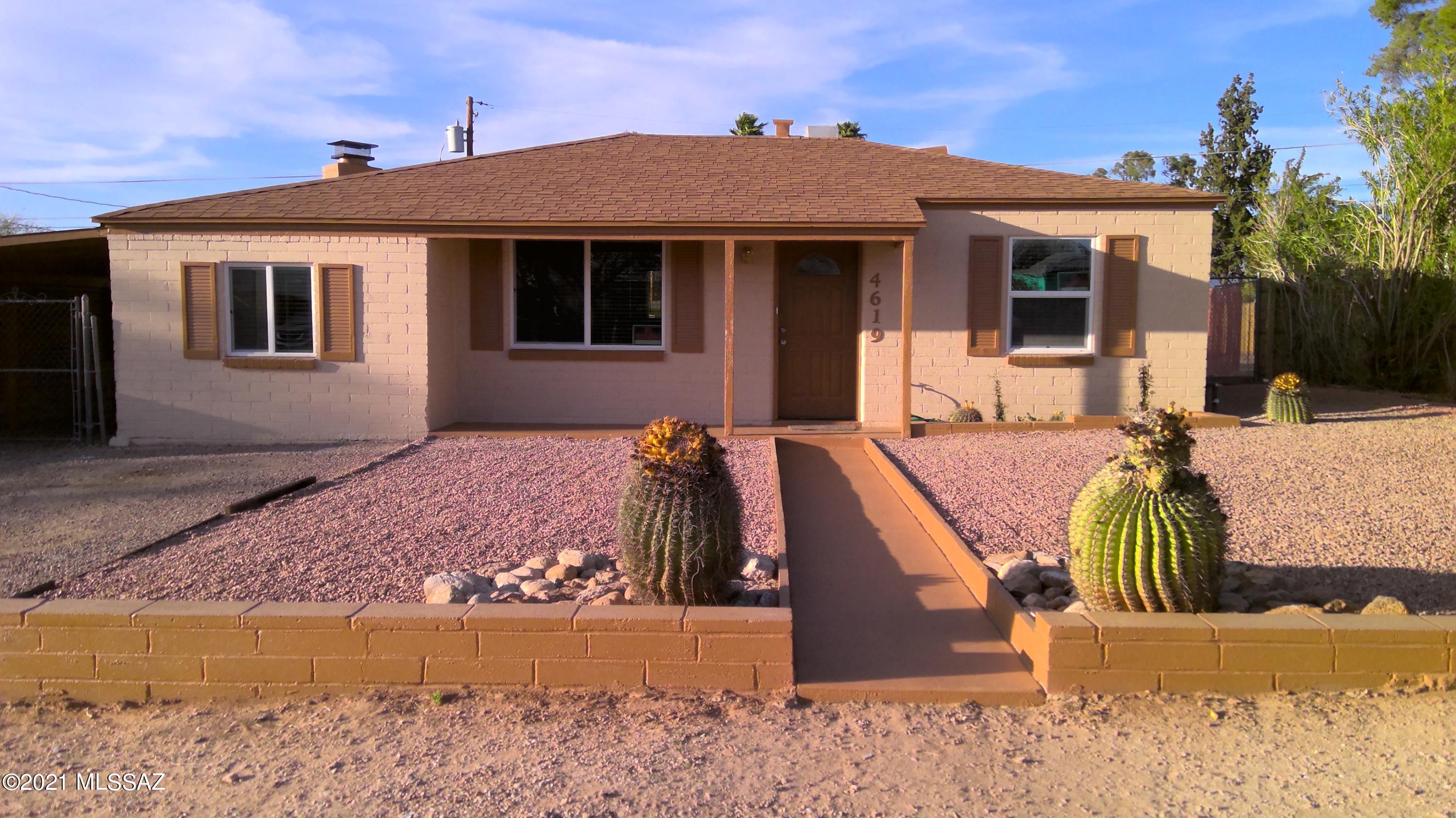 Beautiful Unique home in Poets Square with all the modern conveniences.  Great location near shopping, restaurants, churches, schools and bus line.  U of A 4 miles, Hospital 2.7 miles, Park Mall 2.5 miles.  This home has been redone with stainless appliances, granite counters, dual pane windows, luxury vinyl flooring,   Complete new bath, new paint inside and out, new ceiling fans and lights, new insulation.  Large yard for Pool or play equipment.  1 Car carport could be 2 in Tandem. and uncovered 3rd space.  Come to the open house Saturday March 6, from 2:00-4:00.   This won't last.  Call Beverly (520) 444-0773 for more information.