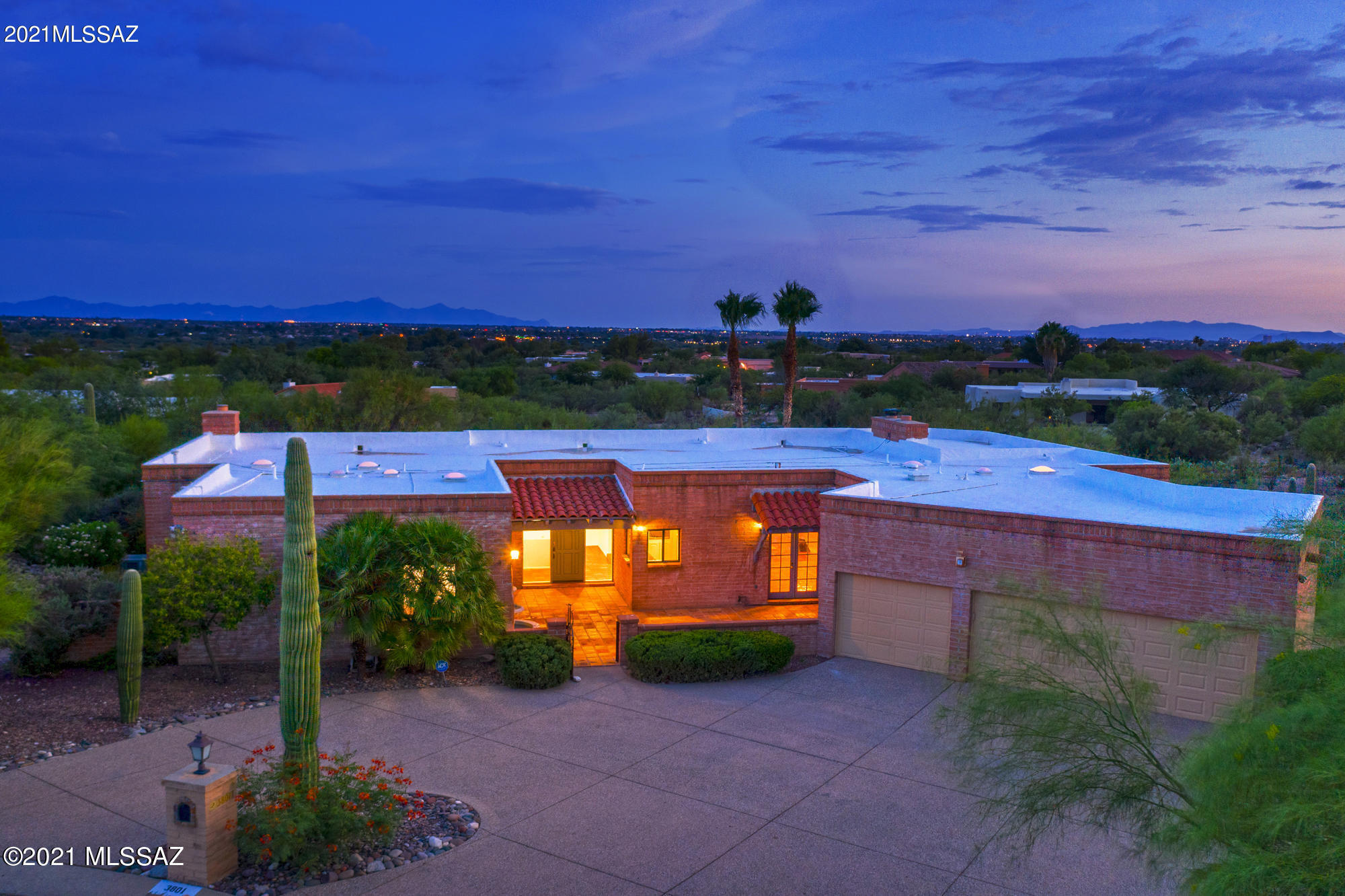 Location, views and privacy! On a quiet cul-de-sac in prestigious Sabino Vista Hills, an elegant courtyard with a peaceful fountain welcomes you into a 4 bedroom split plan ideal for families and entertaining with two owners suites. Quality is evident throughout this masonry Arena built home; an updated kitchen w/stainless appliances and granite countertops, tall ceilings, Saltillo tile and engineered hardwood, no carpet anywhere! French doors lead to an expansive covered patio, pool and spa with views all the way to Mexico. Lush one-of-a-kind landscaping has rose bushes, fruit, magnolia and palm trees to complete the resort like backyard, even a putting green! North/South exposure lends constant natural light. New roof, fresh paint, 3 car garage with workshop, all that's missing is you! Gaze at the City Lights and 3 Mountain Ranges, buffered by Greenbelt privacy. Community offers an Olympic size pool, b-ball court and lighted tennis courts. Close to Basis Middle School, Whole Foods, Canyon Ranch Spa, Tucson Country Club, Loews Ventana Canyon, Restaurants, Shops and Sabino Canyon.