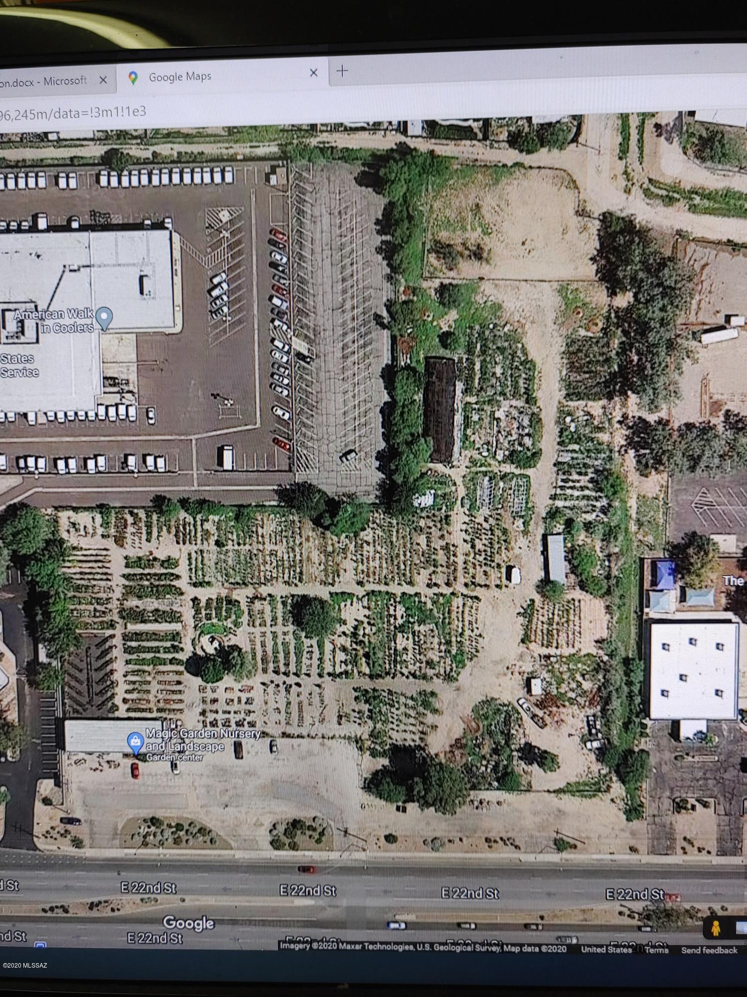 5.53 acres of prime, level, C-1 land and utility building. 571 feet frontage on 22nd Street. Currently used as a garden center. Includes a charming Koi pond with double waterfall and a pondless waterfall. Electricity, phone and septic are in use in the utility building. Cox supplies phone and high speed internet service. Tucson city water is included with two separate meters.