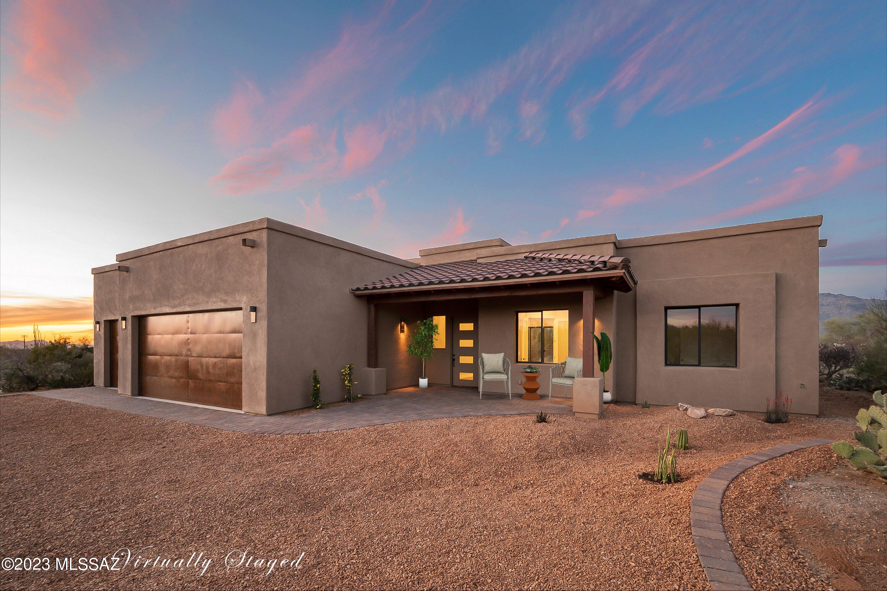 Where Dreams Come True !  Imagine brand new everything, Thor Appliances - gas range, dishwasher, & wine cooler. Walk-in pantry, luxury vinyl plank flooring through-out, 
Soft hues of gray interior paint, linear gas fire place, mantel. Porcelain tile and quartz counter tops in all bathroom.  This luxury home comes with amazing views, situated on 1.74 acres nestled in the lush desert surrounds.  Enjoy gorgeous sunsets from the front porch or the back porch, maybe build a pool...plenty of room. Equestrian center, recreation center and miles and miles of dedicated trails.  25 min to major employers. Coyote Creek is a Lifestyle!