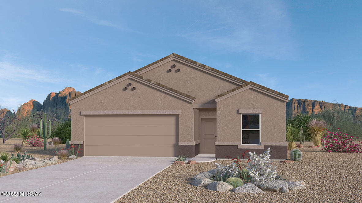 The 1-Story Harris model located in the Saguaro Bloom Mesquite Community offers a 1,856 sq.ft. floorplan with 4 bedrooms, 2.5 bathrooms and a 2 car garage. ++ Self Cleaning Stainless Steel Electric Range with Microwave & Dishwasher - Granite Countertops in the Kitchen & Cultured Marble in Bathrooms - Tile floors in Entry, Kitchen, Dining Room, Laundry Room & Bathrooms -  42'' Birch Straight Cabinets - DuPure® Ultra Filter Single Stage® Water Filtration -  Rinnai® Tankless Water Heater - Rounded Drywall corners - Five-Panel Rockport Interior Doors with Chrome Lever - 9-foot Ceilings on first floor. -  Saguaro studded cliffs and stunning sunsets abound at this hidden gem of a community.