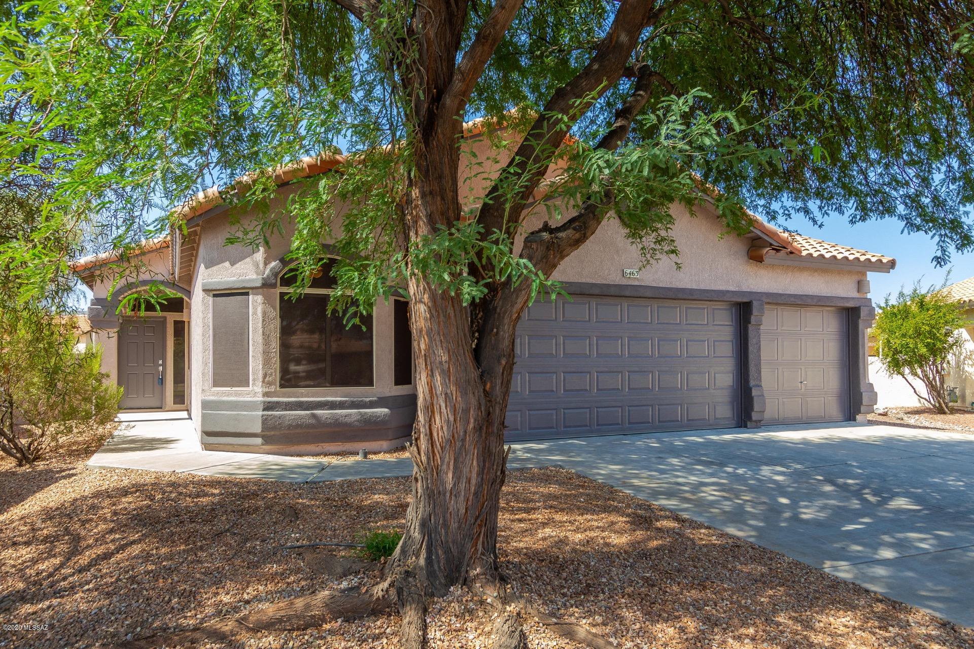 Step into Perfection! Beautifully Remodeled Home in the sought after Community of Continental Ranch. 3 Car garage! Handsome new wood ''look'' tiled floors throughout, warm & welcoming palette, vaulted ceilings, upgraded lighting, & ceiling fans. This great room floor plan features a stunning new kitchen w/quartz counters, center island, SS appliances, upgraded lighting, breakfast bar, pantry, & white cabinets w/hardware. Perfect home for entertaining. Grand master retreat boasts a walk-in closet,  private upscale en suite w/designer tile & quartz counter. Interior laundry room, ample closets, & 2 baths. Serene backyard setting w/a covered patio, lush green grass, swaying palm trees, & room for a pool! Community Paths, Pool, & Spa.