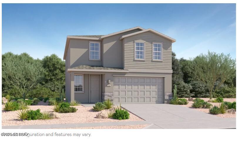 This new two-story home features a spacious and modern design. An open-concept floorplan on the first level combines the kitchen, dining room and family room for seamless entertaining and multitasking, and a nearby patio provides convenient indoor-outdoor transitions. A versatile loft is located on the second floor near three secondary bedrooms and the luxurious owner's suite, offering direct access to a full-sized bathroom. Our homes come with Quartz Countertops, the Rinnai Tankless Water Heaters, Smart Thermostats, Post-Tension Foundation, Radiant barrier roof decking, 2'' Faux Wood Blinds and more! As an added bonus, this home includes a washer and dryer, plus a low-maintenance backyard with beautiful gravel landscaping—move-in ready and waiting for you!