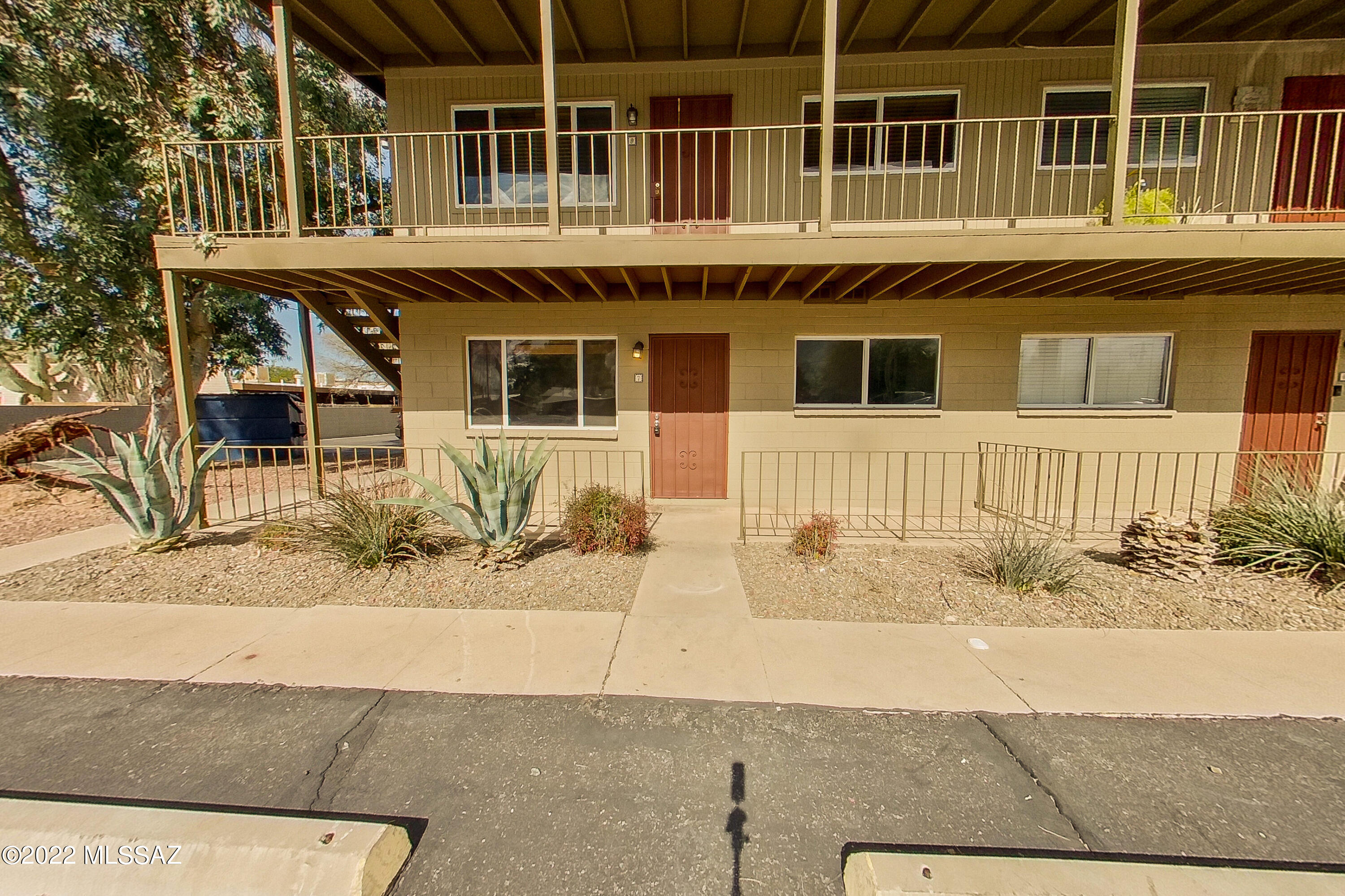 Nice 2 bedroom 1 bath condo in a great central location. This condo has been freshly painted and has new carpeting as well. The kitchen has matching appliances, including refrigerator, updated cabinets and countertops and an eat in dining area. Primary bedroom has a spacious closet with access to the back patio. Ceiling fans and updated lighting throughout.  Great location close to ton of dining, shopping schools and not too far from the U of A and Mt. Lemmon as well!