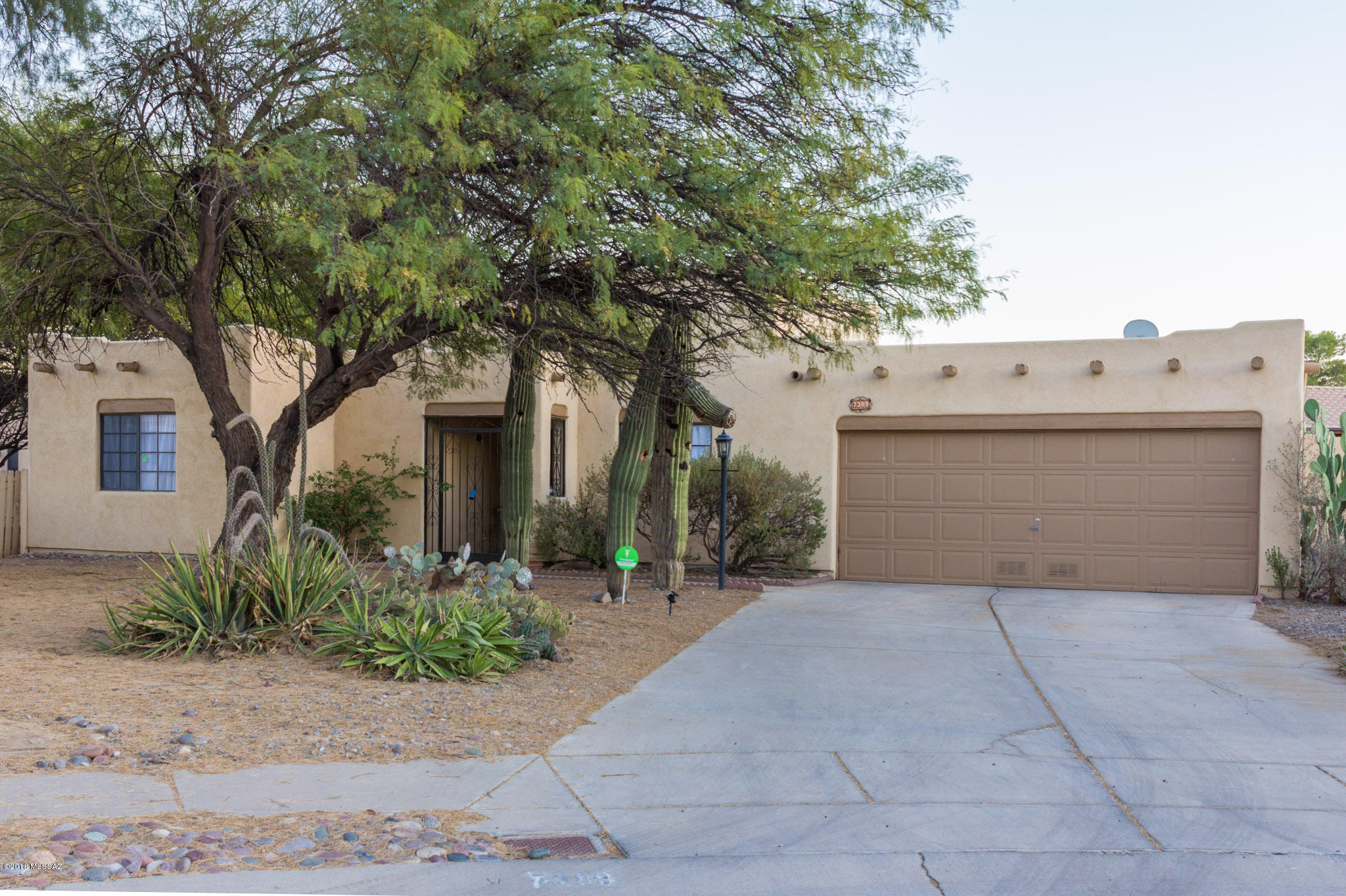 Reduced!! Seller will credit buyer $1,000 with accepted offer towards kitchen updates. This home includes all new flooring. Both master bath and hall bath have been completely remodeled. Includes new floor and shower tile. New vanities with Quartz countertops. New light fixtures and ceiling fans throughout. All bedrooms were recently painted. Enjoy the outdoor space on this huge lot which includes a sparkling fenced pool, fire pit, covered patio and giant side yard. Relax and take in unobstructed views of Sombrero Peak and fabulous sunsets. Located on a quiet cut de sac, you are only minutes from I-10. This quiet community is close to schools, shopping, restaurants, hiking, biking, parks and more. This move in ready home is waiting for you. See it today. No poly pipes per inspection