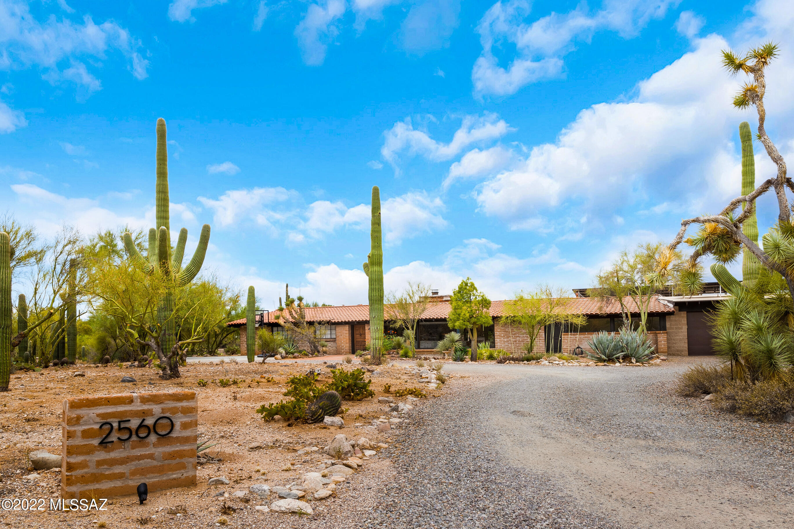 Truly incredible historical home in Tucson's highly desired Catalina Foothills neighborhood! This remarkable 4 bedroom, 3 bathroom home was designed by Tom Gist and combines classic mid-century architecture with modern upgrades throughout. The impeccably maintained home boasts tons of upgrades including a new roof, fresh paint inside and out, new concrete flooring, pool rehabilitation and much more! With an open floorplan, tall wood-plank ceilings and large windows allowing natural light to flood in, this home has it all. You'll enjoy breathtaking mountain views from your great room while relaxing by the fireplace. The stunning kitchen showcases ample cabinet space, granite countertops, a walk-in pantry and stainless steel appliances. The spacious primary bedroom has a walk-in closet with built-ins and private en suite with dual vanities, a tiled shower and jetted tub. The bonus room and screened-in patio with a fireplace are great for entertaining guests! Step out to your backyard where you'll enjoy the multiple covered patios and refreshing pool! Your new home also features a 2-car garage, basketball court and OWNED Solar Panels! Plus, you'll be close to fine dining, shopping, hiking and more!