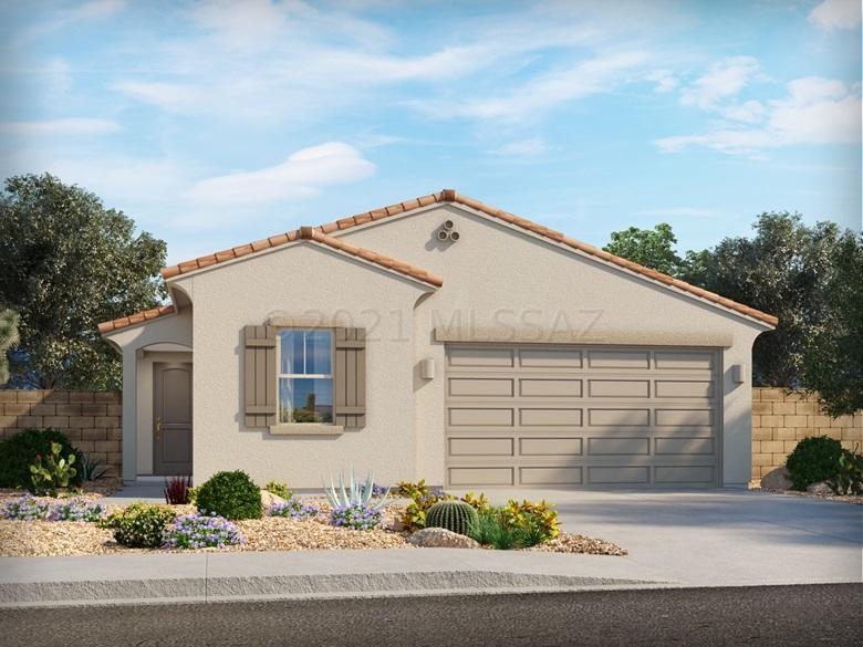 Brand NEW energy-efficient home ready May 2022! Sip your morning coffee on the tranquil covered back patio. Inside, entertain with ease in the open-concept living area. The primary suite in this spacious single-story plan boasts dual sinks and a walk-in closet. Located off of I-10 with easy access to downtown Tucson, this community is just minutes from nearby shopping, dining, open space, and employment centers. Known for their energy-efficient features, our homes help you live a healthier and quieter lifestyle while saving you thousands on your utility bills.