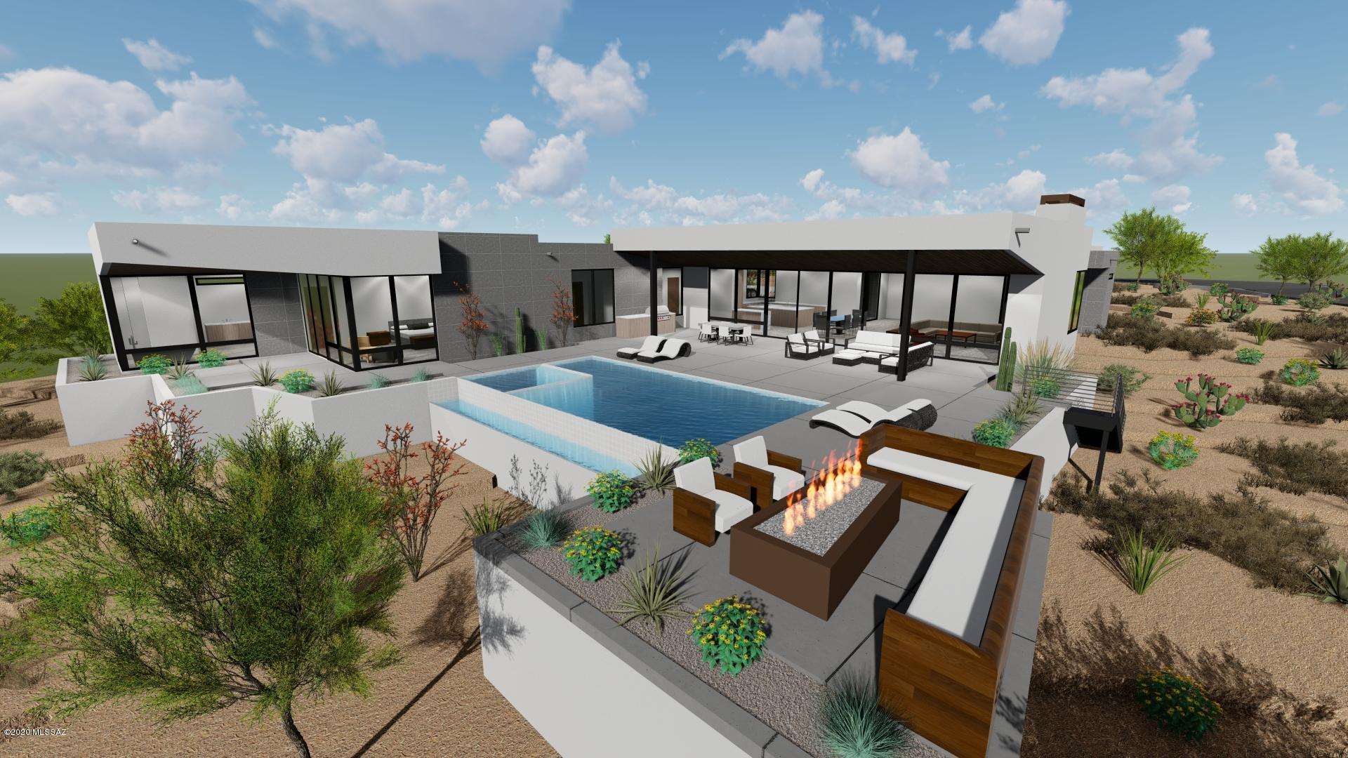 Sale price range is $1.73M-$1.79M. New construction! Organic modern luxury estate by Calisto Homes in prestigious, guard gated Stone Canyon. Architectural design by Marc Soloway & interior design by Designs by Priya. Lot offers mtn and unrestricted westward views, & backs up to non-buildable common area of undisturbed desert.
The gourmet kitchen features built-in Miele coffee machine, wine & beverage refrigerators, large quartz waterfall kitchen island, double ovens, white oak kitchen cabinets, and a hidden door pantry.  The spacious, cozy master suite offers an elegantly appointed bath, huge walk-in closet w/built-ins, and an additional hidden closet. The theater room & exec office offer potential opportunity for 4/5th bdrm. Great room has a modern floor-to-ceiling tiled fireplace, custom bookcase and revealing wall of windows with spectacular views.  Interior finishes boast open floor plan with sleek lines and soaring ceilings.  Modern bathrooms with custom millwork details are found throughout. 

This smart home is wired for whole home audio distribution, a commercial grade network, motorized shades and lighting integration in selected areas, top of the line security system, and whole home - smart home integration. Relax in the magnificent outdoor living space with Pool/Spa, Fire-pit, and BBQ area.

All selections have been made for finishes and colors, however buyer can make changes. Restrictions may apply and additional cost may be incurred based on selections made. Stone Canyon is a Private Golf Course Development consistently ranked as one of the top courses in the country. Pre-construction price range is  $1,730,000 - $1,790,000. Contact us for details. Colors in exterior renderings are not actual. Construction started and projected to complete in Fall 2021.