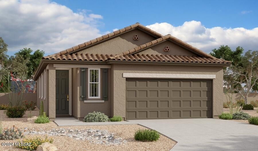 The ranch-style Fraser plan offers ways to tailor your space to fit your lifestyle! Just off the entry, there's a mudroom with a storage room. From there, the entry opens onto a dining area and then a spacious kitchen with a long center island and built-in pantry. At the back of the home is an expansive great room that leads to a covered patio. Two secondary bedrooms flank a shared full bath, while the owner's suite has its own full bath and walk-in closet.