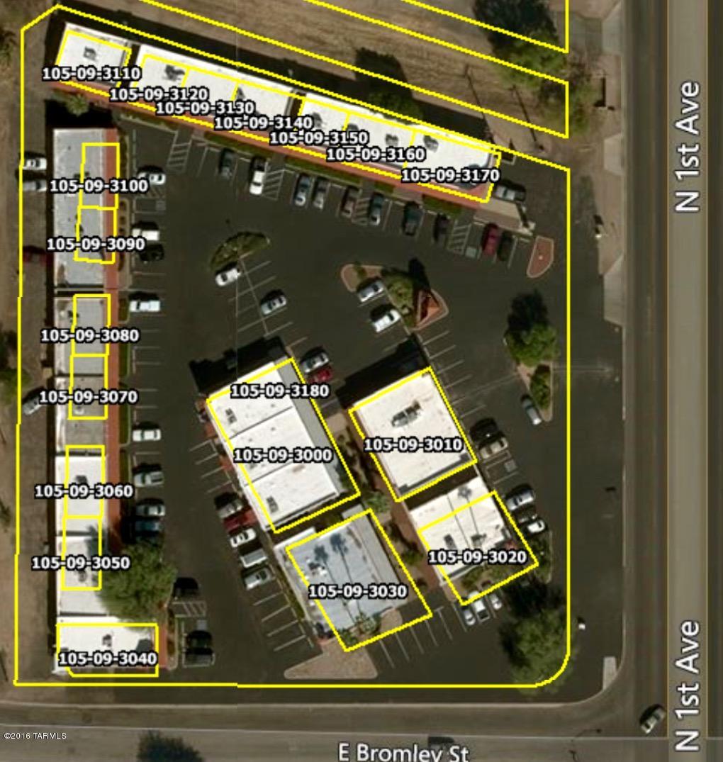 Investor opportunity at 4701-4747 N 1st Ave.  Professional office plaza consisting of 18 separate tenant spaces ranging from 495-3645 sf,  18 parcel #'s, all spaces are leased & a well maintained property.  See appendix 1 for parcel #'s & legal descriptions.
All units with heat pumps except 4 with combo of gas heat, electric AC.