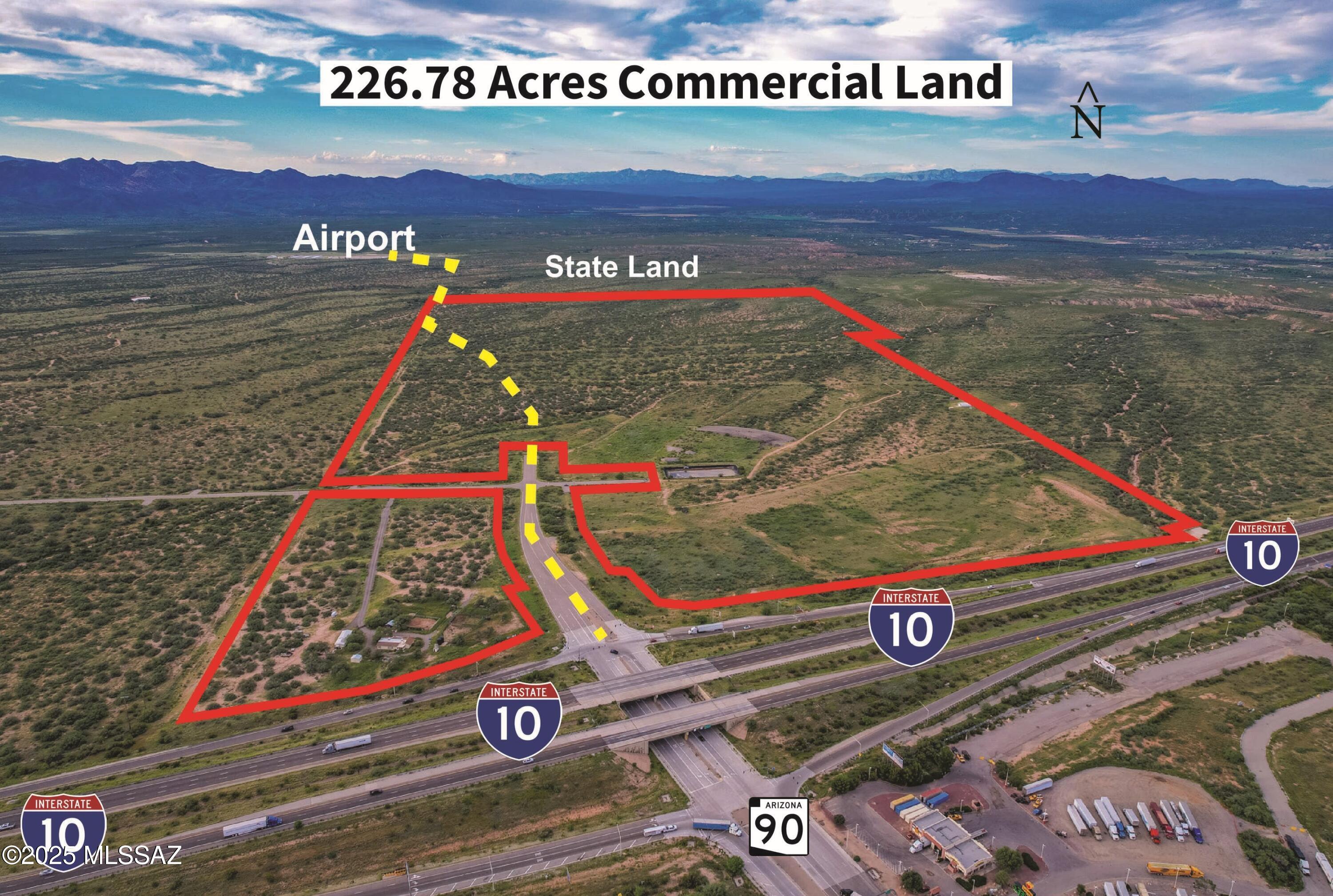 I-10 & State Route 90 Interchange Land For Sale! Minutes to Benson and existing shopping. This flat, easily buildable land offers stunning views in every direction and is strategically located along the main corridor connecting New Mexico to Arizona. Existing ingress/egress points facilitate seamless entry and exit. Seize this exceptional opportunity for development in a growing area right outside of Benson and close to Tucson, Arizona. Sulphur Springs Electric services the property. The property is currently zoned RU-4. There are 3 Existing wells at property. There are 4 existing sleeves that are at the property for City of Benson Water & Sewer. The city will allow the developer to connect to the City Water if Annexed. Southwest Gas services the property.