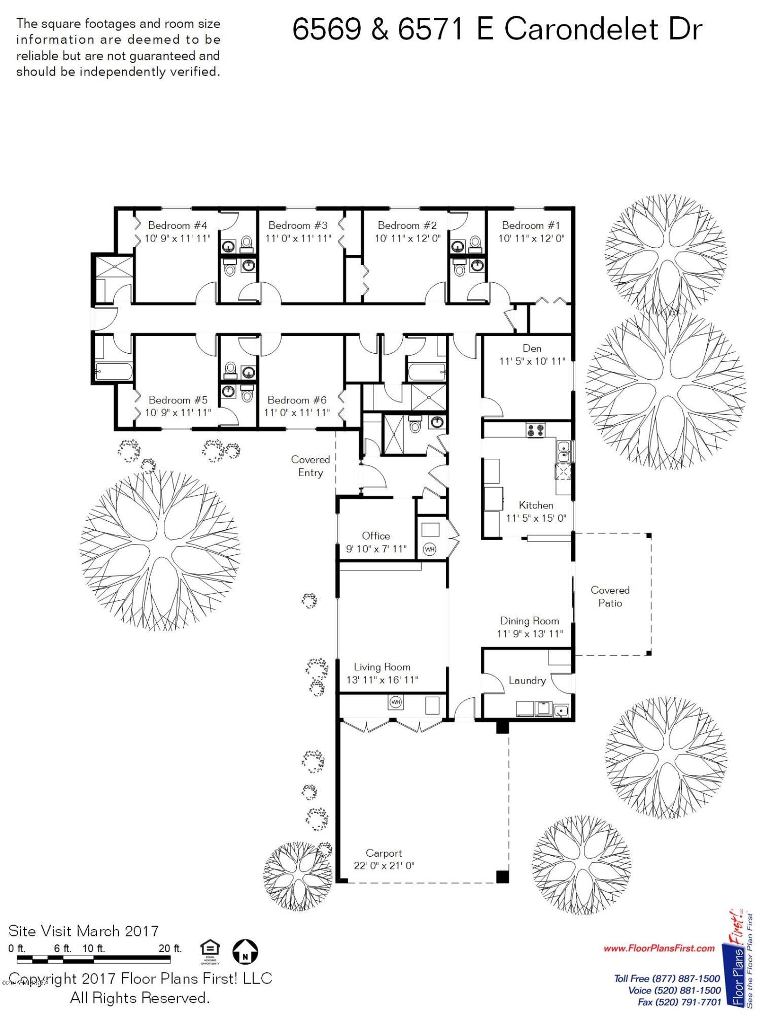 Two identical homes next to each other on an acre located in St. Joseph's Hospital parking lot. 6569 and 6571 E Carondelet Dr. Perfect for assisted living, hospice, or any health-related use. Each house is 3274 sqft with 6-7 bedrooms each, and 9 bathrooms each. Formal dining room, breakfast room, den, additional office, and enclosed private backyard at both houses. Each house has a 2-car carport, and space for four (4) additional parked cars. Prior use was a convent so did not incur real estate taxes. Part of PAD 13 for Carondelet. See floorplan for one unit under docs, adjacent unit is identical.
