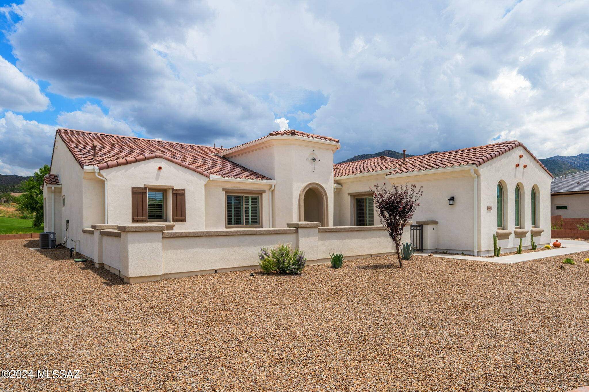 2022 Sonrisa with Golf Course & Mountain Views located on Premium Cul-de-Sac .47 Acre lot in The Preserve. Gated Front Courtyard & Open Concept Living! Tile Floors & Plantation Shutters thru-out.  Great Room has Tray Ceiling & Large Slider to Patio. Kitchen has Quartz Countertops, Stainless Steel Wolf Appliances, Gas Cooktop, Soft Close Alder Mesquite Cabinets with Pull-out Shelves & Butler/Walk-In Pantry. Dining Area with Patio Door. Owner's Suite has Patio Door. Owner's Bathroom has Quartz  Countertops, Walk-in Shower, Soak Tub, & 2 Walk-in Closets. Den, Bonus Room & Powder Room. Guest Bedroom has Walk-in Closet & Ensuite Bathroom with Walk-in Shower. Laundry Room has W/D, Sink & Cabinets. Extended 3 Car Garage has Sink. Covered Patio with gorgeous views & yard full of possibilities!