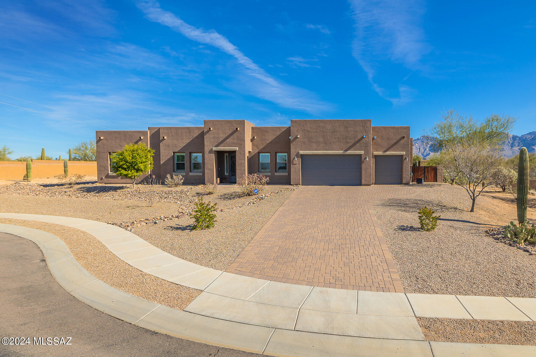 Exquisite 3BD/3.5BA +Den (3,134 sq ft) home with pool, on over a half-acre cul-de-sac lot, located in the gated community of Rancho Del Cobre. Seller owned solar panels. Enter this open concept, modern floor plan and find a Great Room, Dining Room and private Den. Chef's kitchen hosts huge center island, extended cabinets, granite counters, stainless appliances & dining nook. Private wing houses extended Owner's suite w/luxury bath and walk-in closet w/laundry access. Two en-suite guest rooms + powder room. Wood shutters, 19''x19'' ceramic tile, water softener, alarm, split zone HVAC & 3-car garage. Resort style backyard w/extended patio & travertine pavers, gated pool with ledge FP & water feature, dual BBQs and turf. Too many upgrades to mention. Perfect for the most discerning buyer!