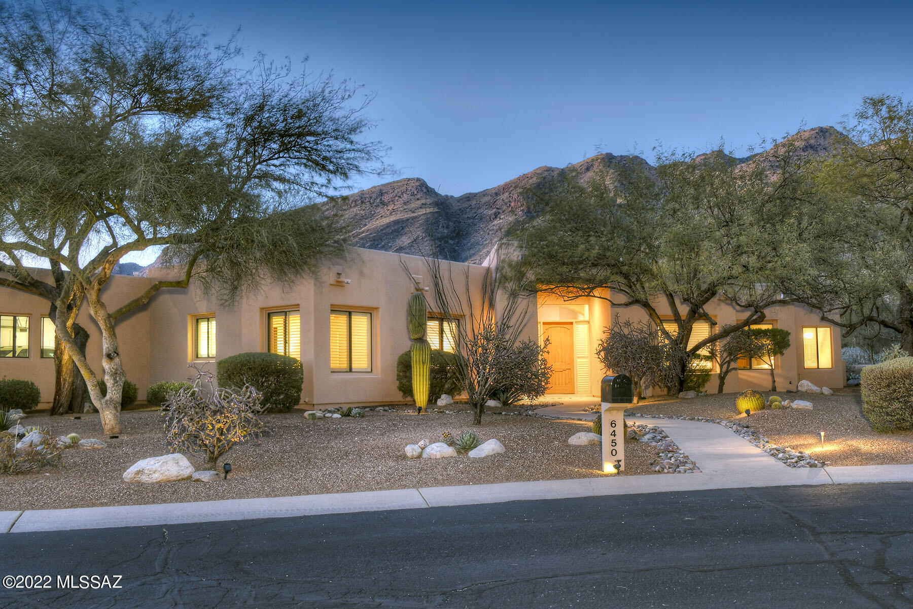 Enter this updated-foothills property and be greeted by spectacular Catalina Mountain views! Features include, no interior steps, spacious rooms, high ceilings an open floor plan; a kitchen/family room with lots of windows and cabinets, granite countertops, a gas cooktop, built-in desk and a gas fireplace; a large master suite with a remodeled master bathroom, a separate sitting area and wonderful mountain views enjoyed from patio doors that open to the yard. You will be impressed with the resort-like yard that includes flagstone patios, built-in barbeque and an architecturally
delightful pool, spa and fountain. The oversized garage has epoxy flooring and storage cabinets.  Located on a cul-de-sac in the desirable 30- property Silverton Community with a two-acre neighborhood park.