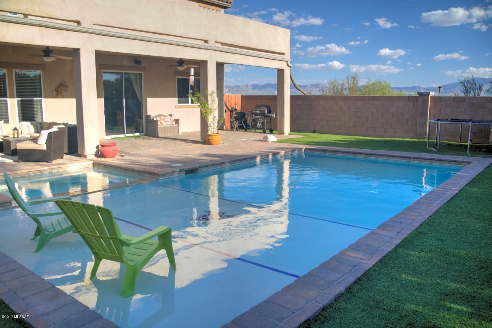 This home has it ALL: space, pool, views, A+ Anza trail schools & close to everything. Enjoy the spectacular backyard w/custom designed pool & hot tub, mountain views, outdoor TV, fireplace, paver patio, turf & a putting green makes this a complete package. Enjoy cooking in a huge Kitchen featuring beautiful 42'' cherry cabinets, large center island, tons of counter space, double ovens, gourmet cook top, wine fridge, spacious walk-in pantry & butlers pantry. With kitchen adjacent to the great room it makes it perfect for entertaining. Start & end your day in the huge master retreat with private balcony w/mountain views, 2 large walk-in closets, dual sink vanity, soaking tub & separate shower. Downstairs bedroom & bathroom is perfect for guests or multi-generational living. Great Home!