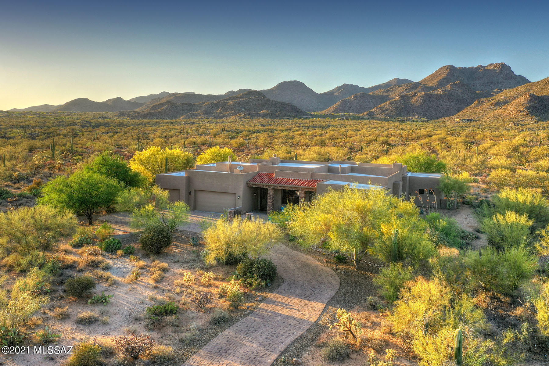 Private, retreat on 3.3 acres at the Base of the Tortilita mnts in Gated Butterfly mnt community! Amazing Mountain VIEWS entire North side of home.  Exquisite Custom of 4,234 sq ft total. Boasts 4  Bedrooms (all in-suite) plus Separate Casita w/own entrance and bath, could be a home office.  Just a  Few of the many Features : Courtyard w/firepit  into a Double Iron door entry. Staggered tumbled Traverine & Hardwood Floors, 3 fireplaces,  8' alder doors throughout, Spacious Gourmet kitchen w/walk in pantry,High end Built-in Appliances. Multiple Patio Area's w/outdoor Kitchen, bar, dining areas, Landscape lighting, wireless, heated Salt Water pebble tech pool/spa w/rock waterfall LED lighting.  Priced aggressively, home sold new WITHOUT courtyard, pool, spa and Casita in 2006 for $1,290,000