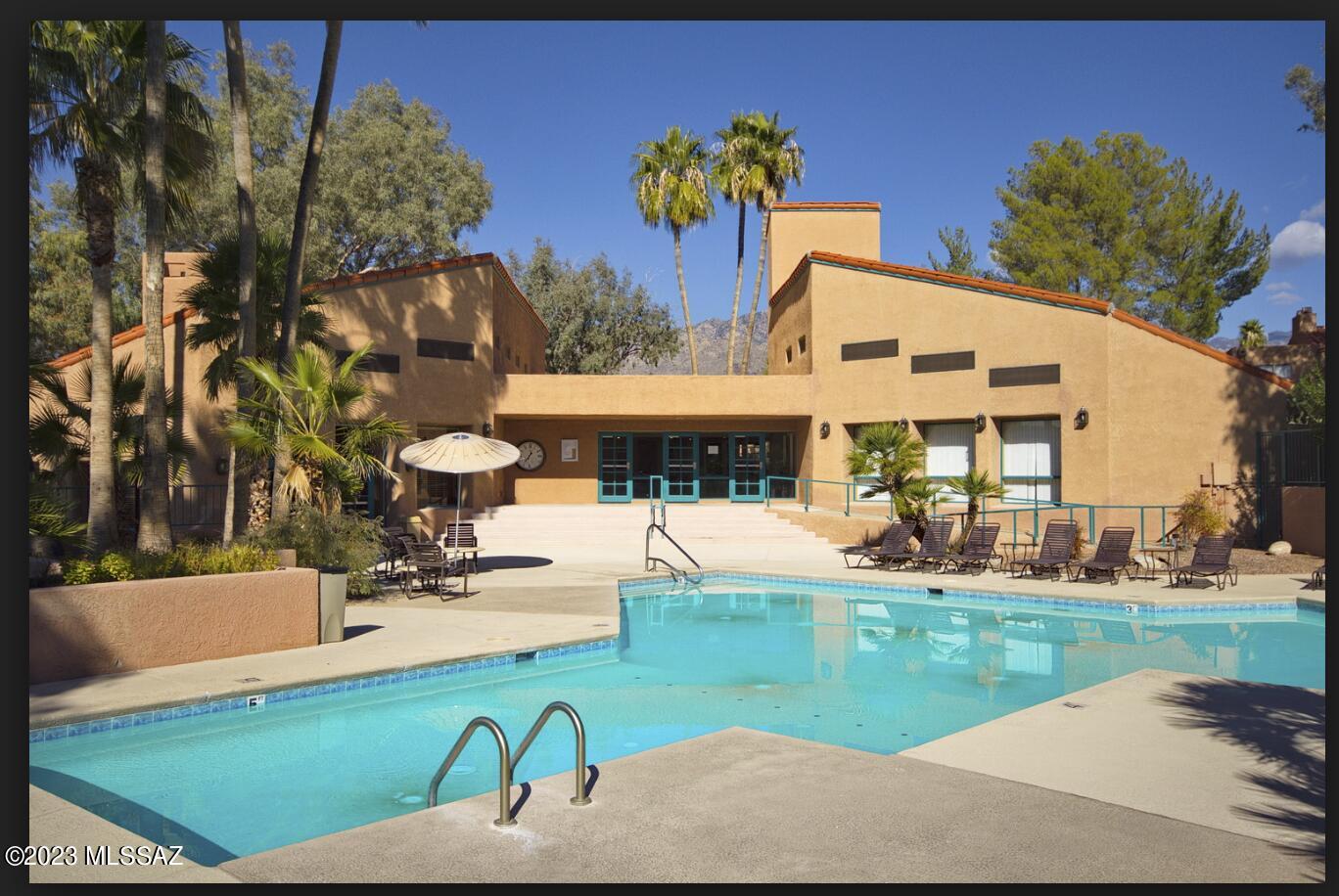 This beautiful first-floor condo is located in the popular yet quiet Ventana Vista. Features new vinyl plank flooring-no carpeting! Great a split-bedroom floorplan with wood burning fireplace and 2 a/c units. Kitchen features a new dishwasher & range, and side by side refrigerator and eating bar area plus dining area. Two patio areas, large closet in primary bedroom, washer and dryer inside for convenience and you will love the resort-style grounds.
There is no need to worry about yard work or other headaches. Just relax and enjoy all the amenities: a gorgeous sparkling pool, two hot tubs and the tennis court are just steps away.
This beautiful condo is just one mile from the famous Sabino Canyon recreation area, and great shopping and restaurants are close by