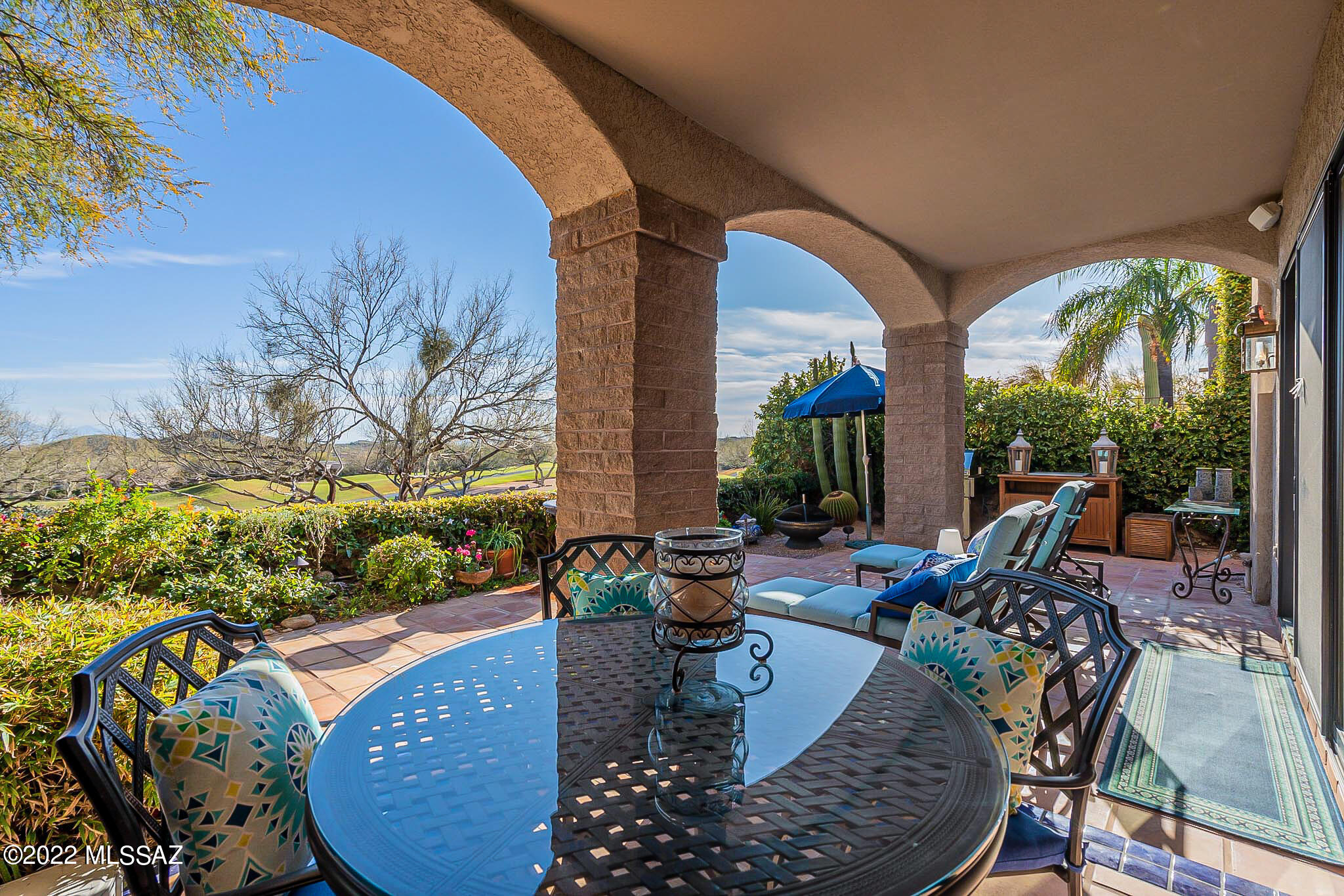 One of the Most Finely Finished Townhomes Ever Offered in Ventana Canyon. Located in the Coveted Enclave of Ventana Serena, This 2 BR & 2 BA w/ Den - 1978 Sq. Ft. Home Offers Panoramic South Facing City, Mountain, and Golf Course Views. Some of the Fine Features Include: Lush Courtyard Entrance w/ Fountain, Sitting Areas, & Mountain Views. Marvin Windows+Doors, SkyLights, & Saltillo Floors Throughout. Custom Kitchen w/ Stainless Steel Mick DeGiulio Designed Sub Zero Ref., Mirror Finish Induction Oven, Stainless Farm Sink, Azul Imperiale Quartzite Waterfall Counters From Brazil, & Breakfast Nook w/ Mtn Views. Great Room w/ Gas Fireplace. Master Suite Bath w/ Heated Floors, Blue Caesarstone Counters From Israel. Guest Bath w/ Marble Shower. Private Backyard w/Fountain & Commanding Views!