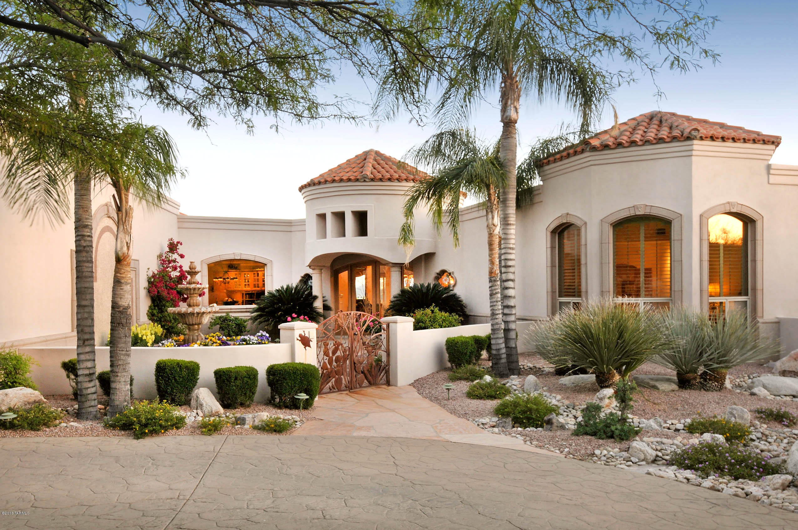 GRACIOUS SANTA BARBARA STYLE ESTATE  W/BREATHTAKING CITY & MT. VIEWS IN
PRESTIGIOUS GATED SKYLINE COUNTRY CLUB. CHARMING STONE
BRIDGE,CIRCULAR DRIVE, FRONT COURTYARD W/ FOUNTAIN,
FOYER ENTRY W/DOMED CEILNG, MARBLE FLRS,EXQUISITE LIVING RM & DINING RM W/WALLS OF WINDOWS,HIGH BEAM CEILINGS, ELEGANT FIREPLACE,GOURMET ISLAND
KIT W/GRANITE COUNTERS,TOP OF THE LINE APPLIANCES, 
BREAKFAST AREA W/MOUNTAIN VIEWS OPEN TO LG FAMILY RM W/FIREPLACE,HIGH
BEAM CEILINGS, 4 BR’S(EACH W/ THEIR OWN BATHS) + STUDY, MSTR
W/FIREPLACE,LUX. BATH W/MARBLE COUNTERTOPS & MARBLE FLRS,JACUZZI
TUB, LG WALK-IN CLOSET,FAB FLAGSTONE PATIOS, POOL, SPA, FIREPLACE,
BBQ, LUSH LANDSCAPING, LAUNDRY RM/CRAFT RM, 3 CAR GAR,(INCLUDING RV GARAGE), HEATED & COOLED
WORKSHOP,DIST.16,VIEWS!FLR PLN UNDER PHOTOS, VIRTUAL TOUR