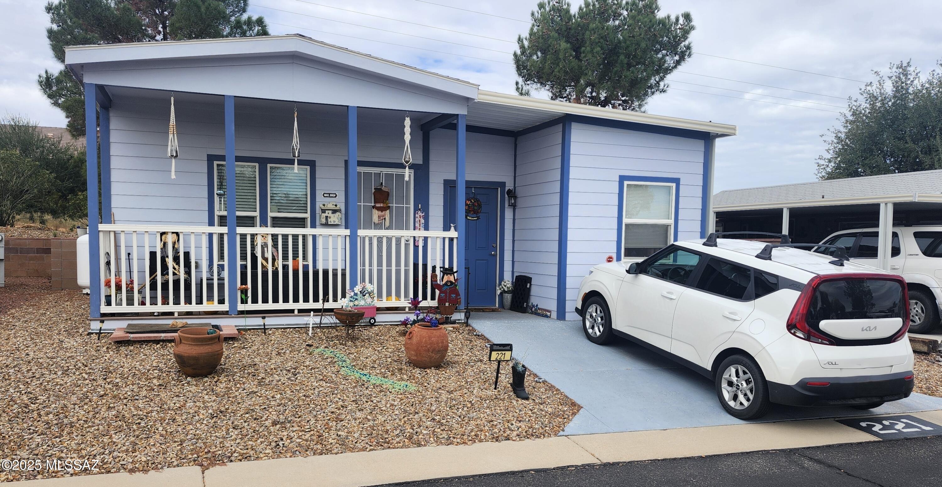 This 2018 Canyon Vista Park model features an added on AZ room, used as a living room, with a mini split for temperature control. In addition to the living room theres also an added on utility room with a washer and dryer hookup and deep sink. The extra space makes for a small office area. The fenced in back yard for your 4 legged furry friends is a plus. 
The stove and dishwasher were added new in 2022.
The HVAC system is a propane operated gas pack and also a propane gas stove.
Financing is possible through from Credit Human through Nova Home loans.