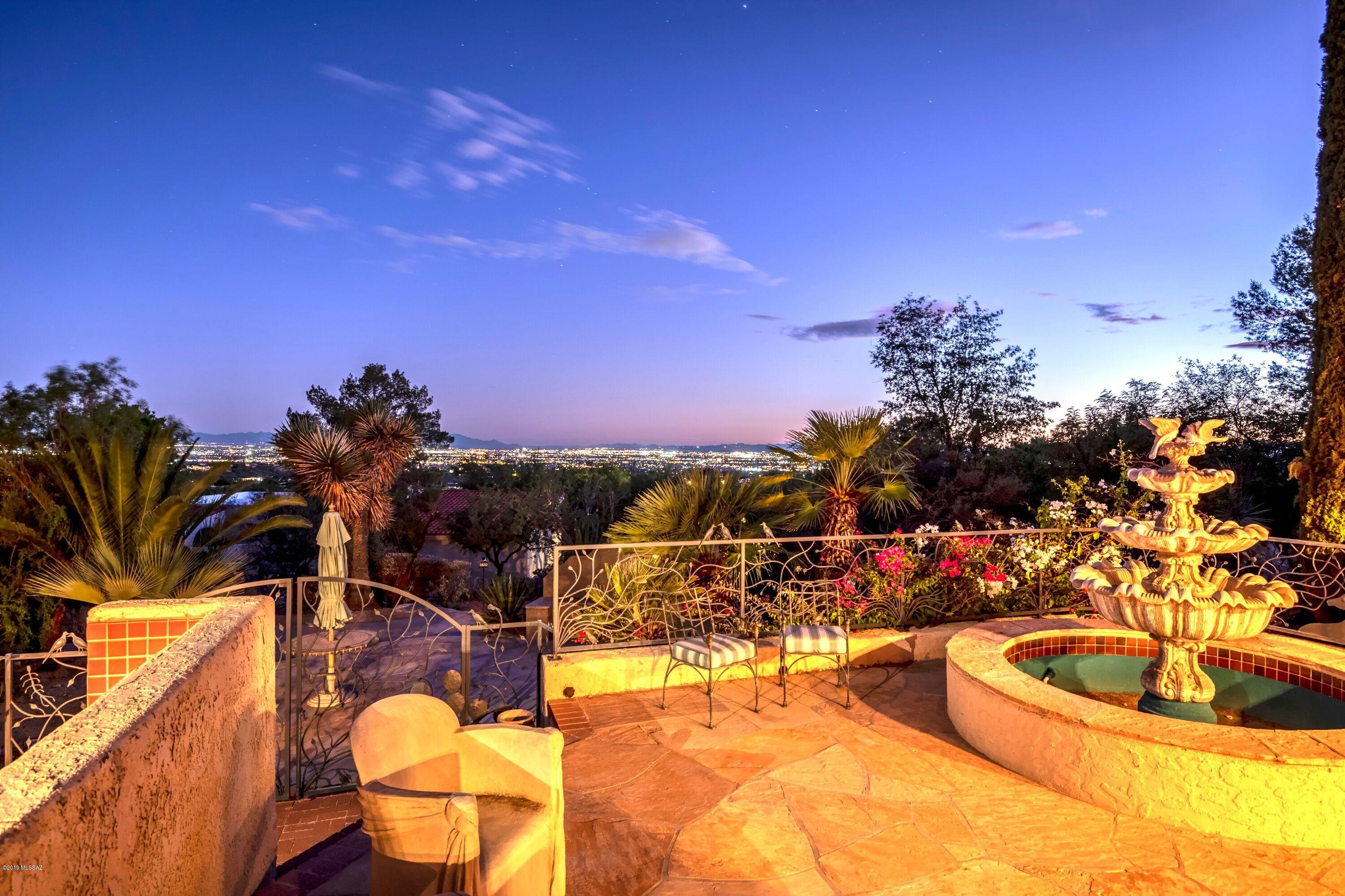 Live the Tucson Lifestyle! Fabulous views abound from This Skyline Country Club Estate Home. The Grounds of this Property are Truly What Makes it so Special. Outdoor Living at it's Best. Expansive Patios, Pebble Tec Pool and Spa with Built-in Seating and Table, Built-in BBQ All Overlooking the Twinkling Lights of Tucson. Large Living Room with Fireplace. Great City and Mountain Views. The Master Suite has Cedar Closets and Indoor Spa. Both HVAC Units are Brand New! This is a very special home that a new buyer can take to the next level.