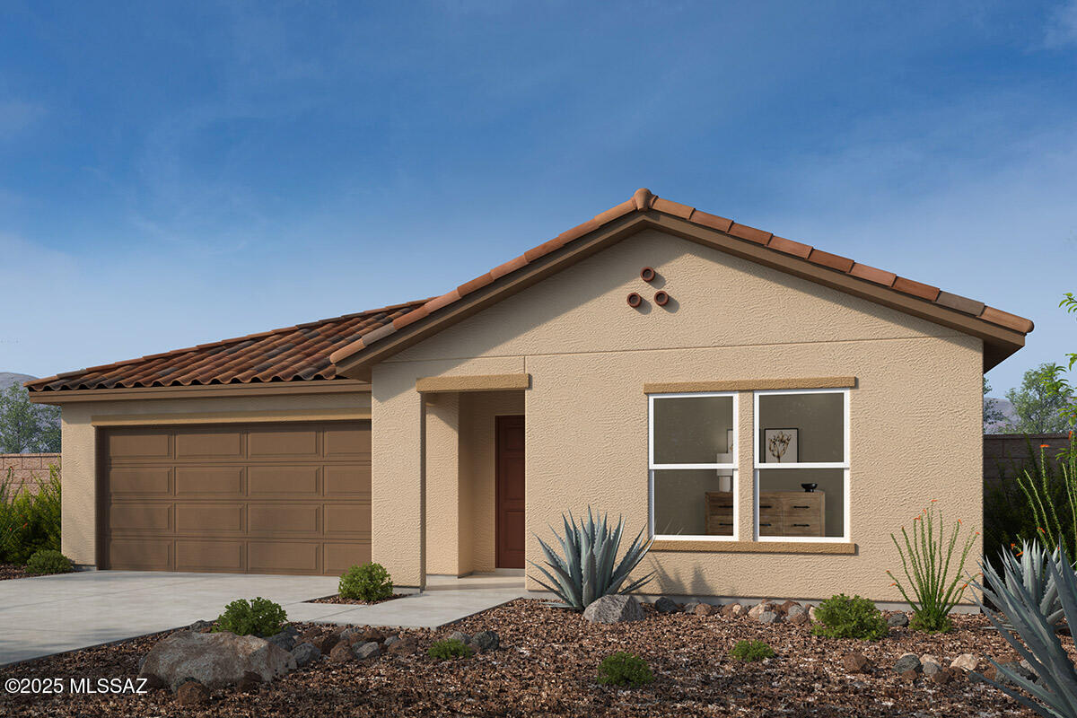 New all single-story community at SW corner of Valencia & Houghton. This single-story home features a 9-ft. ceiling height and covered back patio. The kitchen showcases granite countertops with waterfall edge, 42'' upper cabinets in choice of seven colors, an island, pantry, and Whirlpool® stainless steel appliances. The formal dining and living room offer space for hosting. The primary suite boasts a walk-in closet, dual-sink vanity, and shower with cultured marble surround. This is a floor plan listing. Home is to be built, and buyer may choose features and homesites that are not included in this base price. Call today for more information. Base price range does not include lot premiums and/or additional upgrades other than included features. Property taxes are not available to date.