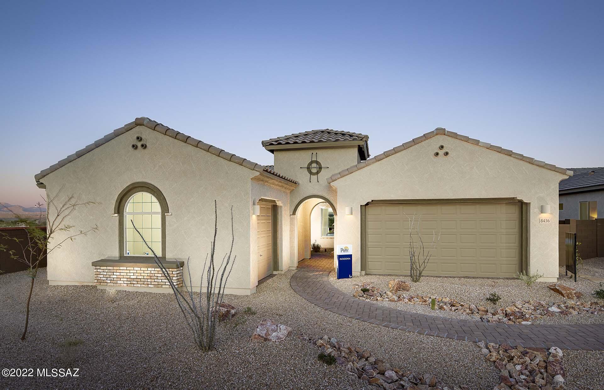 This beautiful Patagonia former model home design features a landscaped front and back yards with the back yard facing a common area and over $245k of options. The home offers a chef kitchen layout, upgraded quartz countertops, upgraded cherry cabinets, a glass walk-in shower in owner's suite, and flooring throughout home.