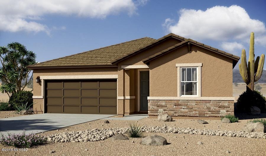 This ranch-style floorplan offers am open layout that's perfect for entertaining. This exciting home offers a generous open great room, dining area. Kitchen boasts tahoe maple flat square cabinets, SS appliances and granite countertops. This home also features three bedrooms, a master walk-in shower, large walk-in closet, spacious laundry room, extended tile floors, huge covered patio for outdoor entertaining and much more!