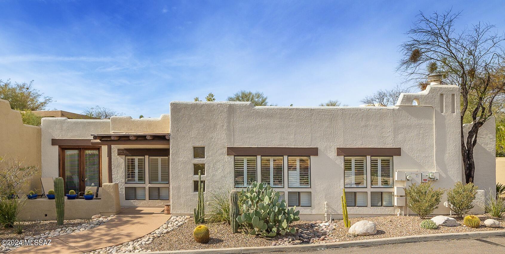 Spectacular Canyon Ranch Casita (Townhome). Fully furnished, ready to welcome you to the lifestyle you deserve.
Elegantly appointed with the finest furnishings, appliances and finishes--every detail is attended to with superb design and craft. Perfectly elevated at the end of the lane, the private setting peers over the desert and offers views spanning the Catalina Mountains from the interior and the front patio. The cozy living area is highlighted with a dazzling kiva fireplace, built in bookshelves and a desk. Three spacious bedrooms include luxurious baths en suite, two with soaking tubs. 
After a fun filled day enjoying the uplifting activities and services at the world class Canyon Ranch Resort and Spa, returning back to this fabulous nest will validate your perfect choice!
-